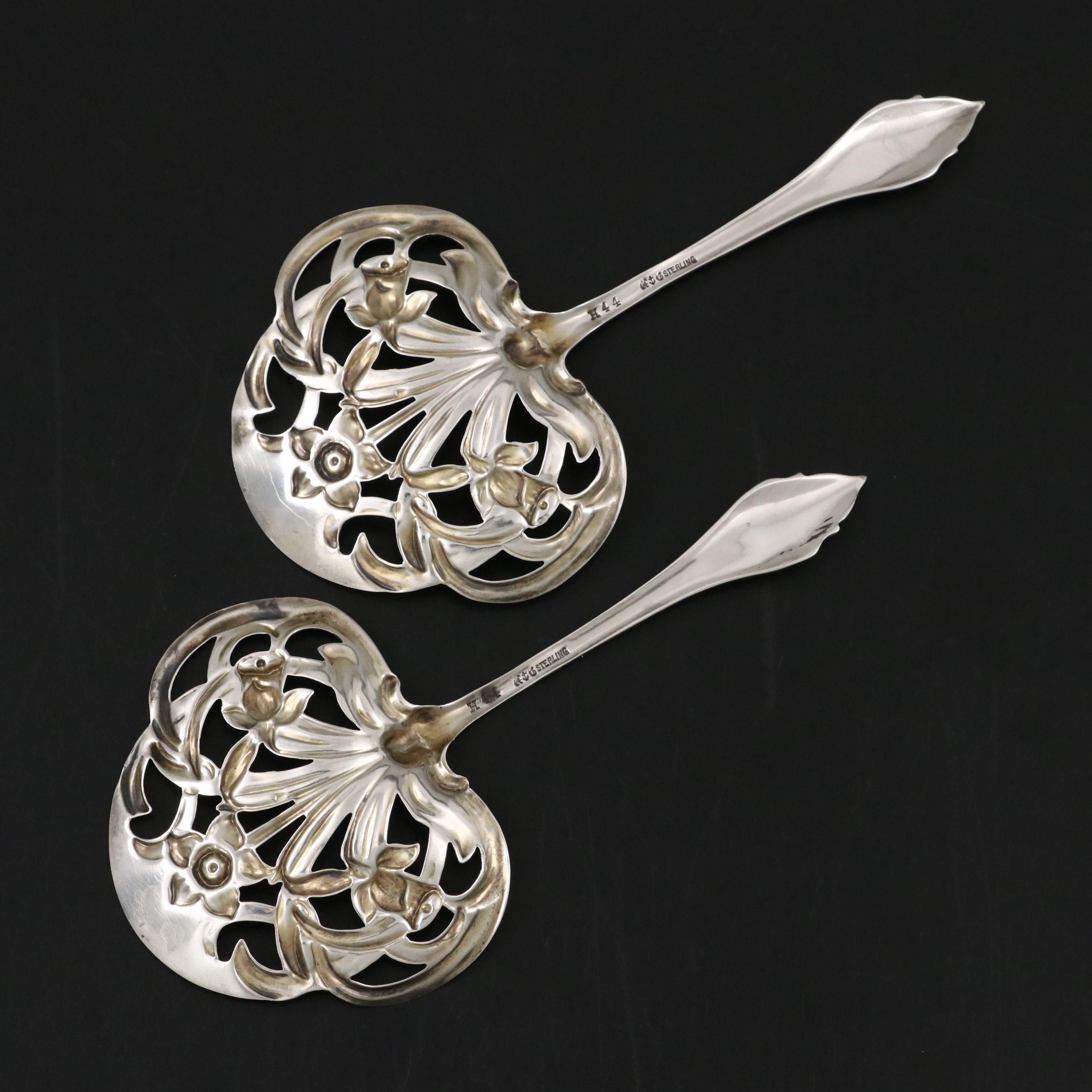 Gorham Art Nouveau Sterling Silver Bonbon Spoons, Mid-19th Century