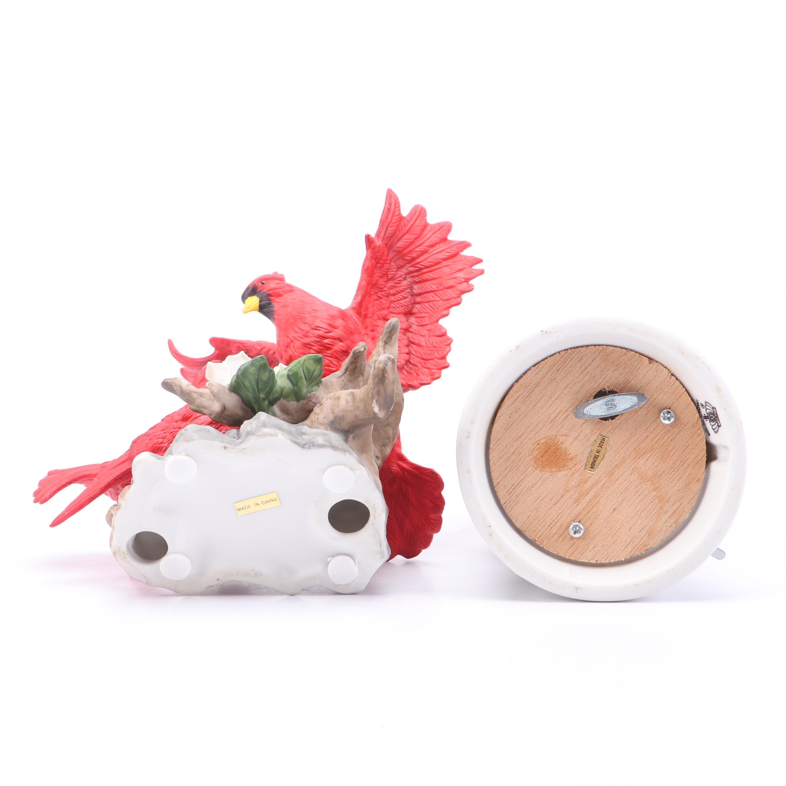 Ceramic Cardinals, Blue Jays, Hummingbird and More Bird Figurines