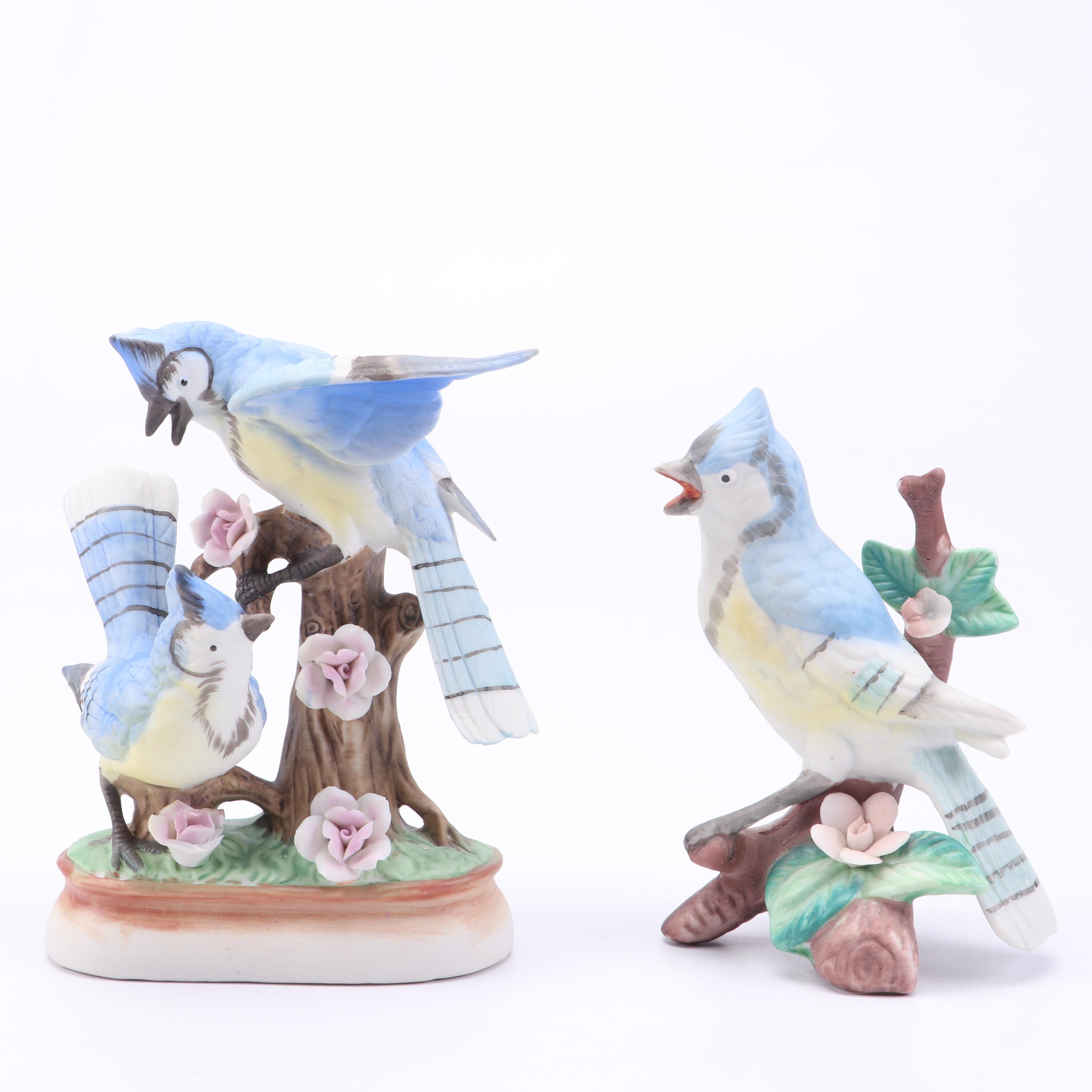 Ceramic Cardinals, Blue Jays, Hummingbird and More Bird Figurines