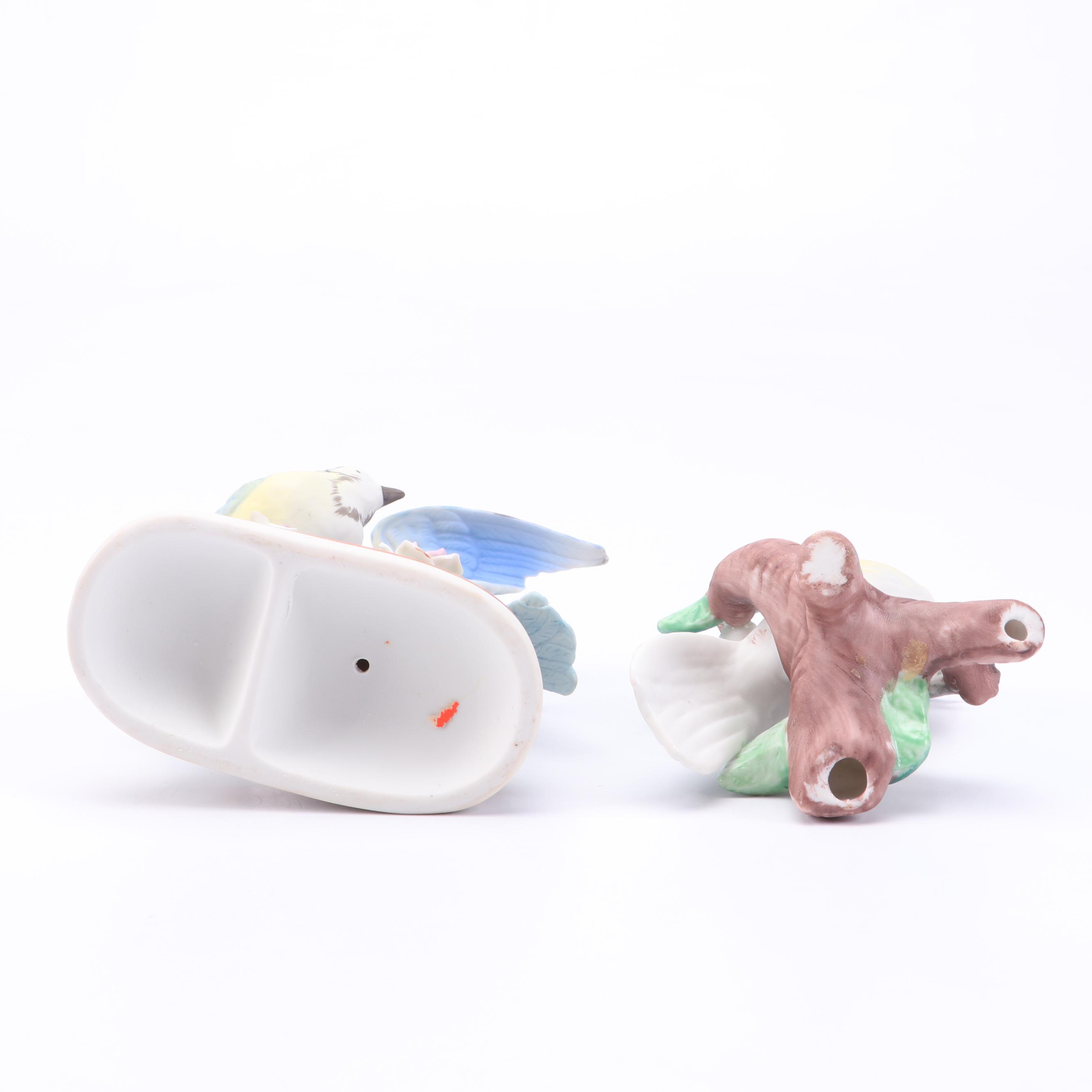 Ceramic Cardinals, Blue Jays, Hummingbird and More Bird Figurines