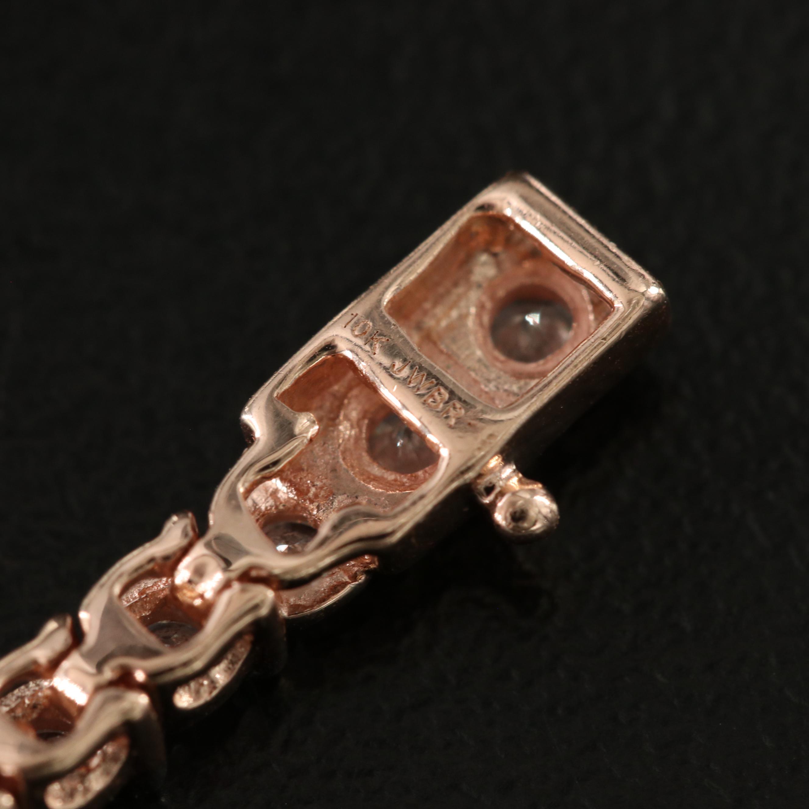 10K Rose Gold 1.65 CTW Diamond Line Bracelet