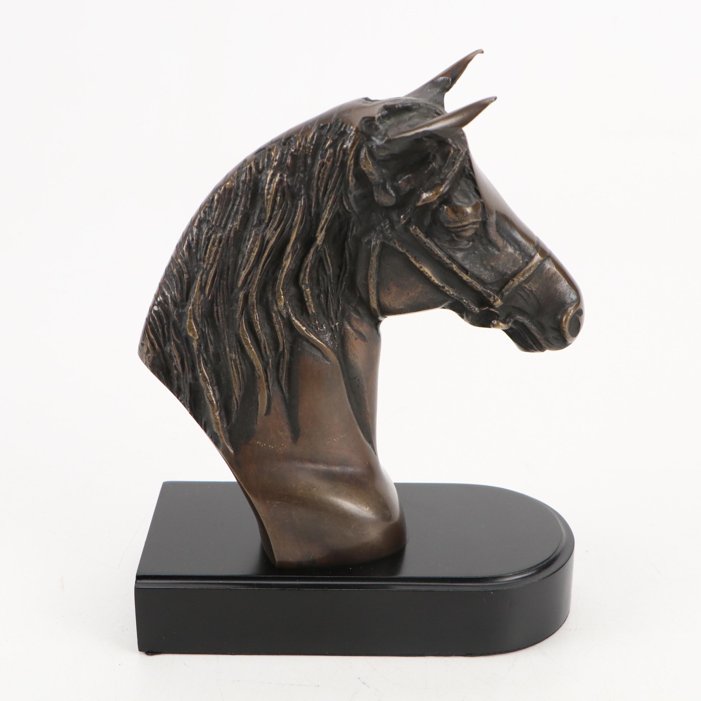 Metal Horse Head Bookends