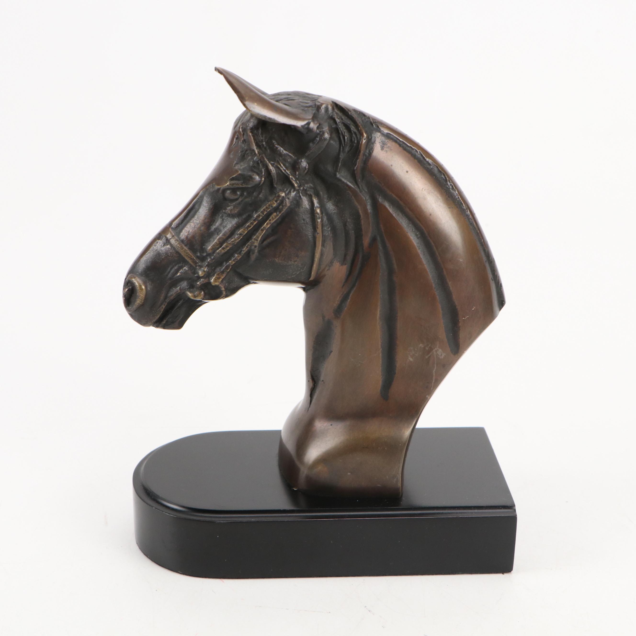 Metal Horse Head Bookends