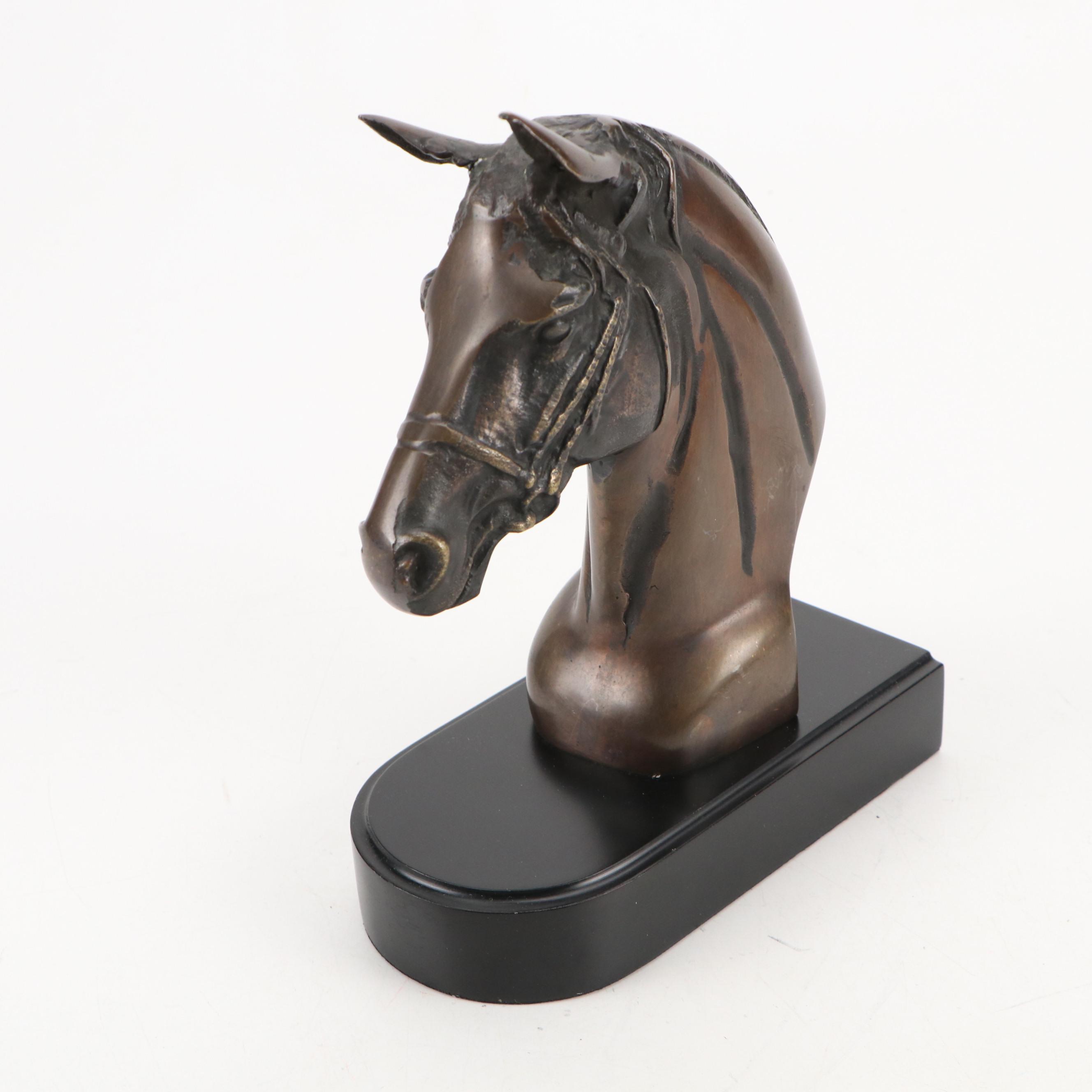Metal Horse Head Bookends