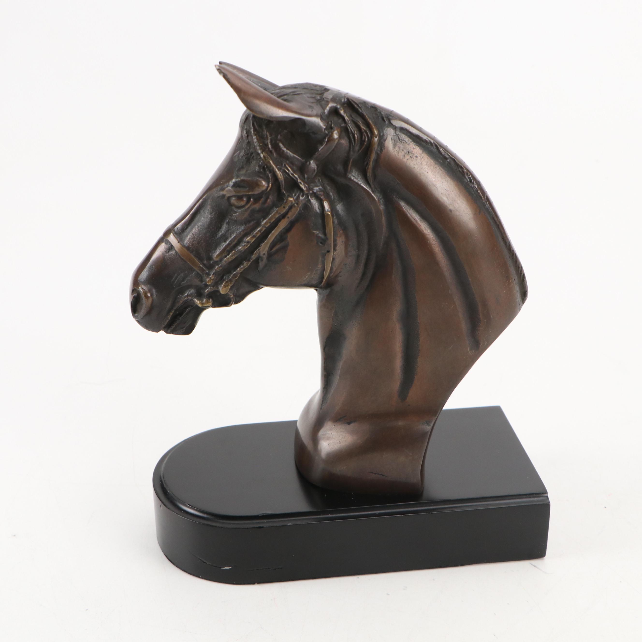 Metal Horse Head Bookends