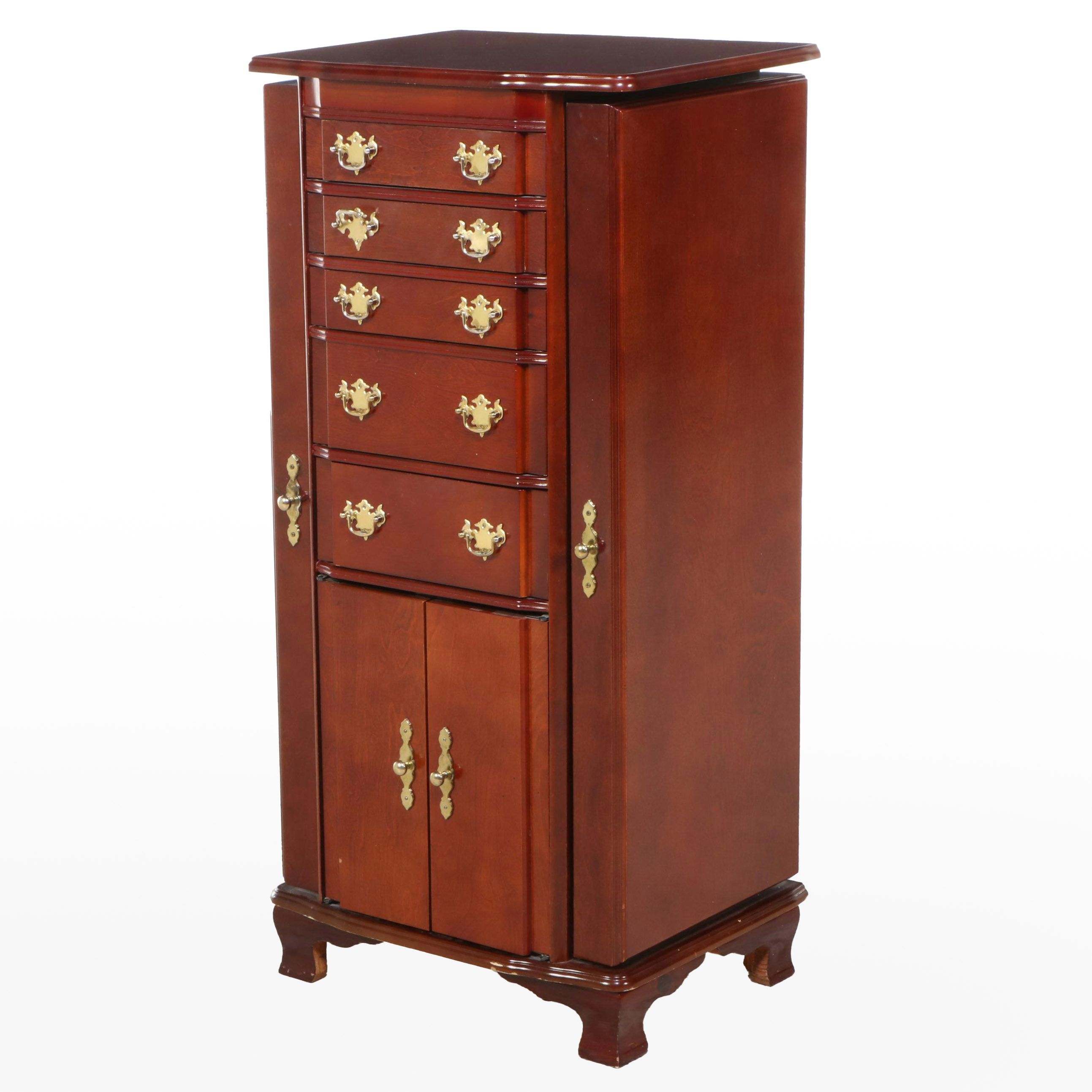 Powell Chippendale Style Birch Jewelry Chest