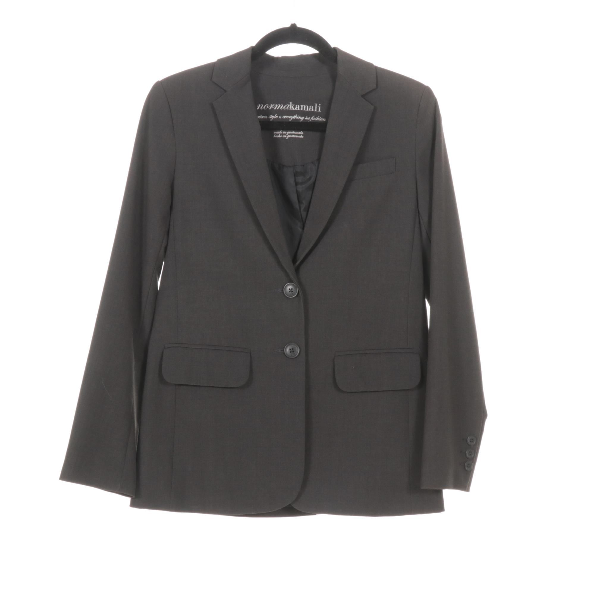 Norma Kamali and Eileen Fisher Blazers in Charcoal and Black, Size 4