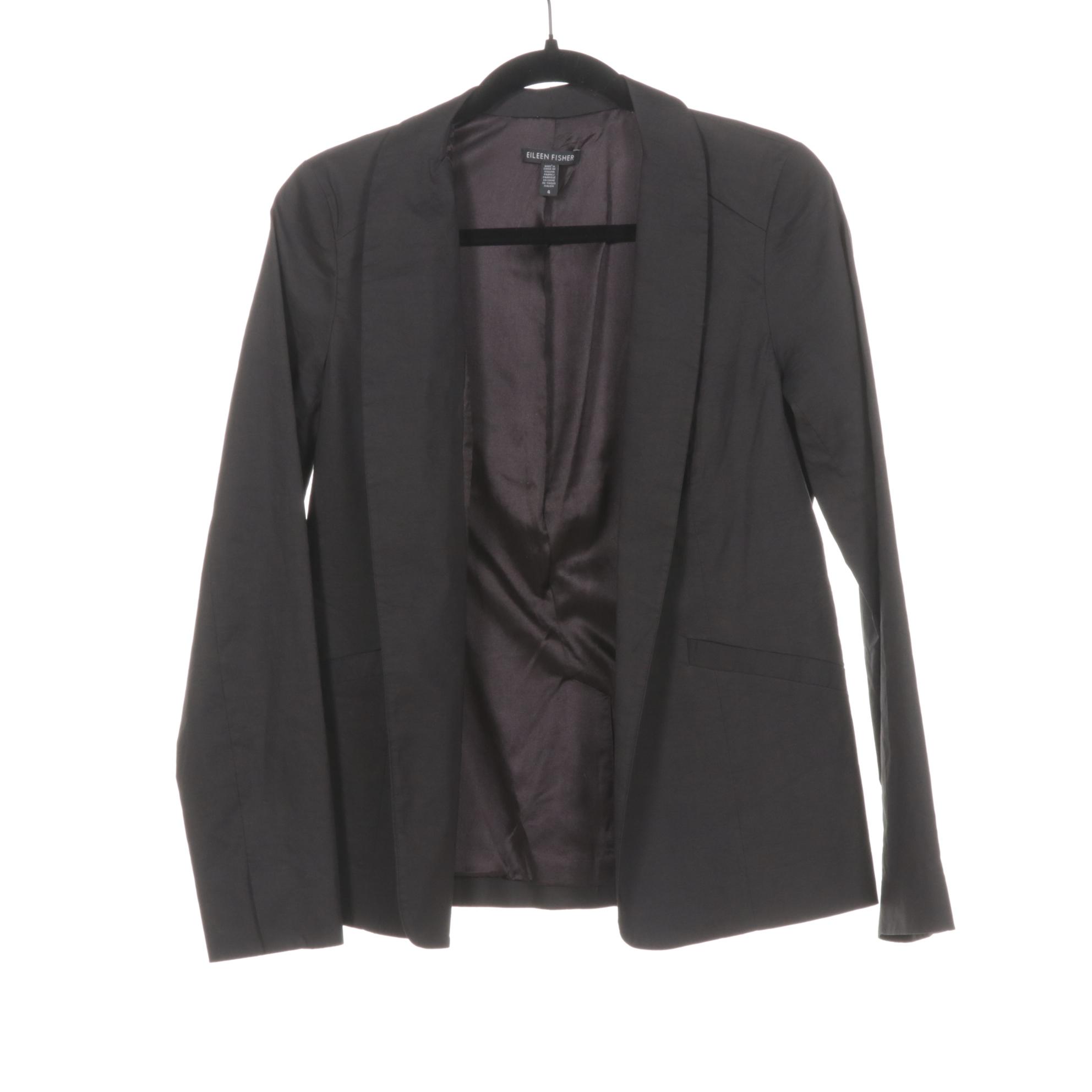 Norma Kamali and Eileen Fisher Blazers in Charcoal and Black, Size 4