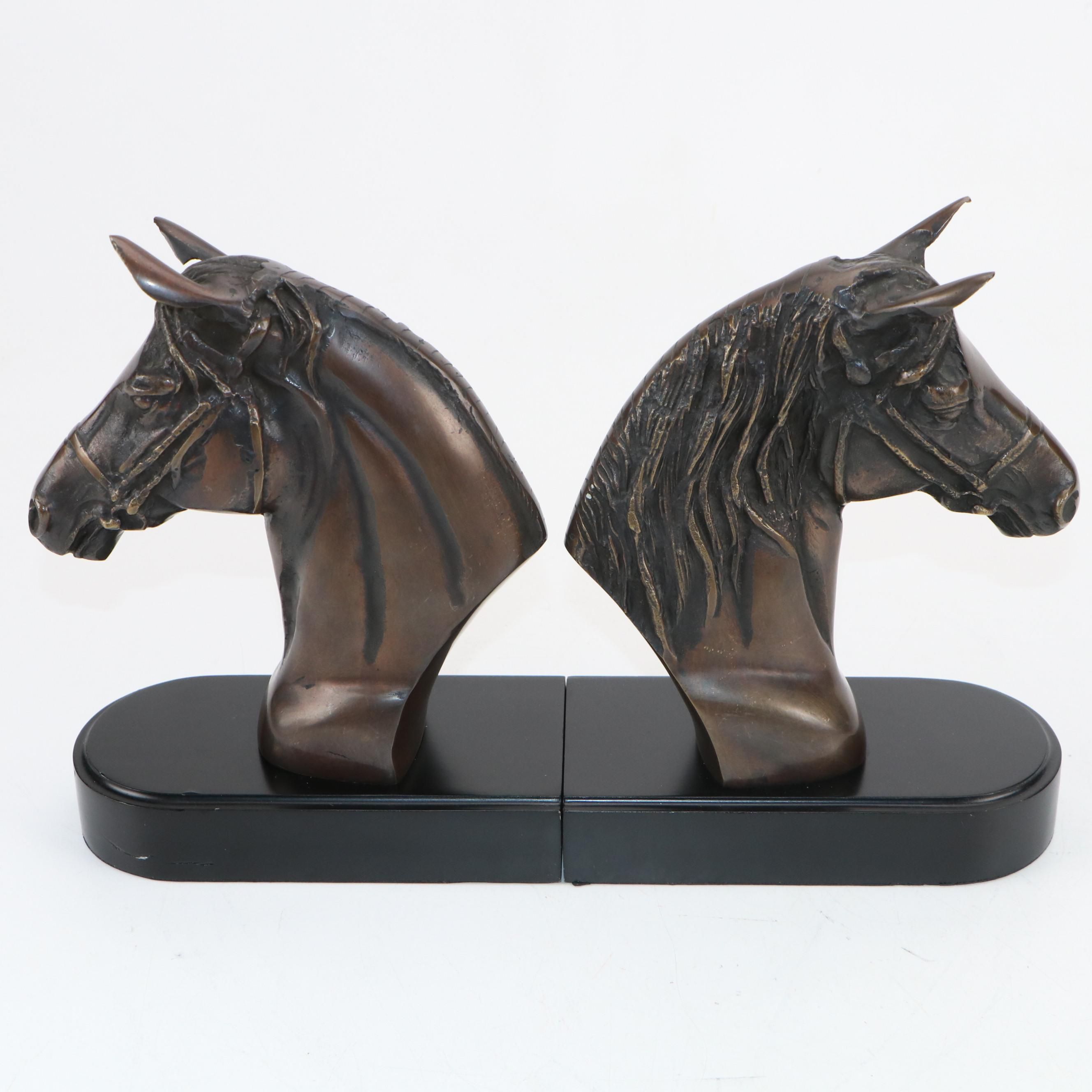 Metal Horse Head Bookends
