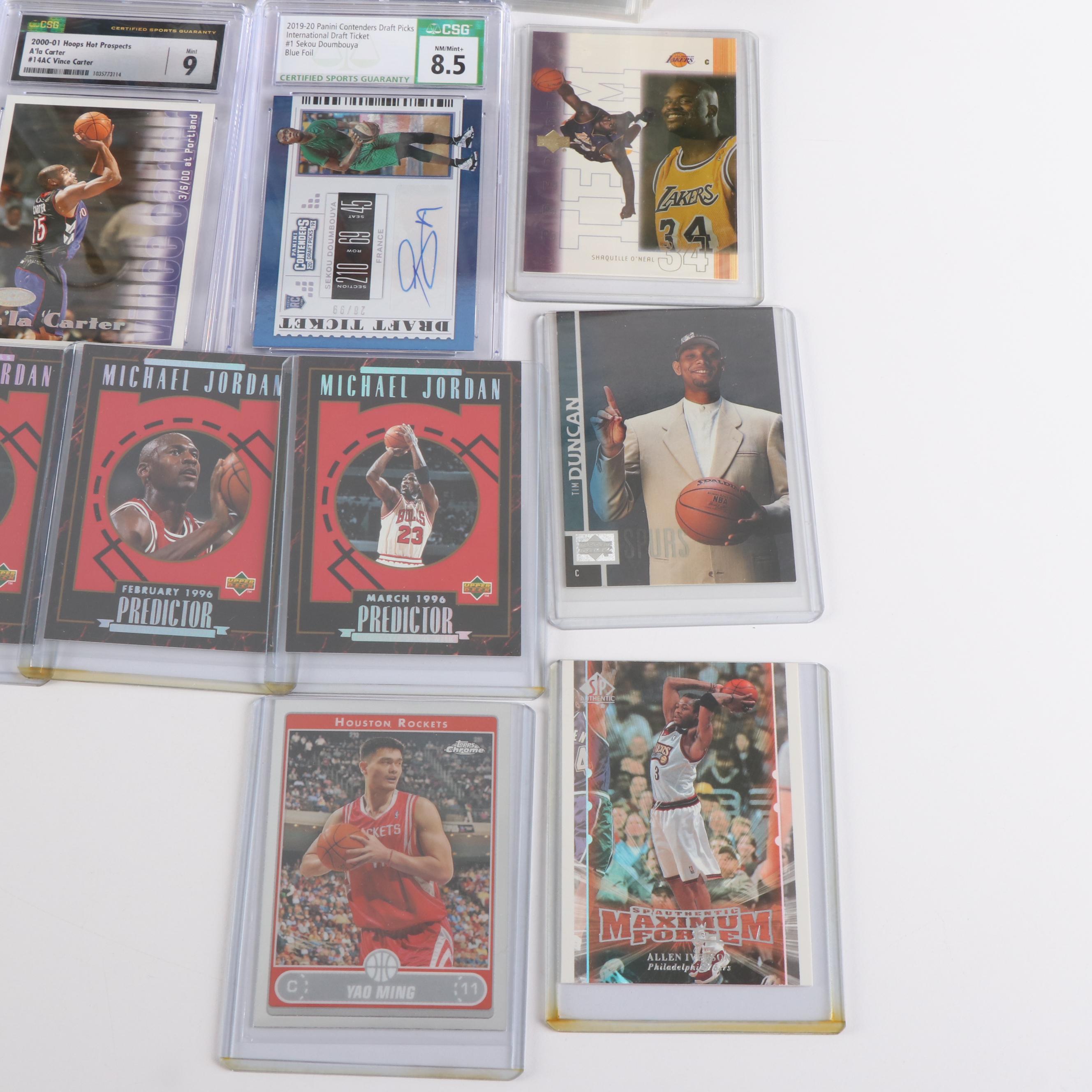 Modern Basketball Lot with Graded Shaq, Carter, Garnet Rookie, and Jordan