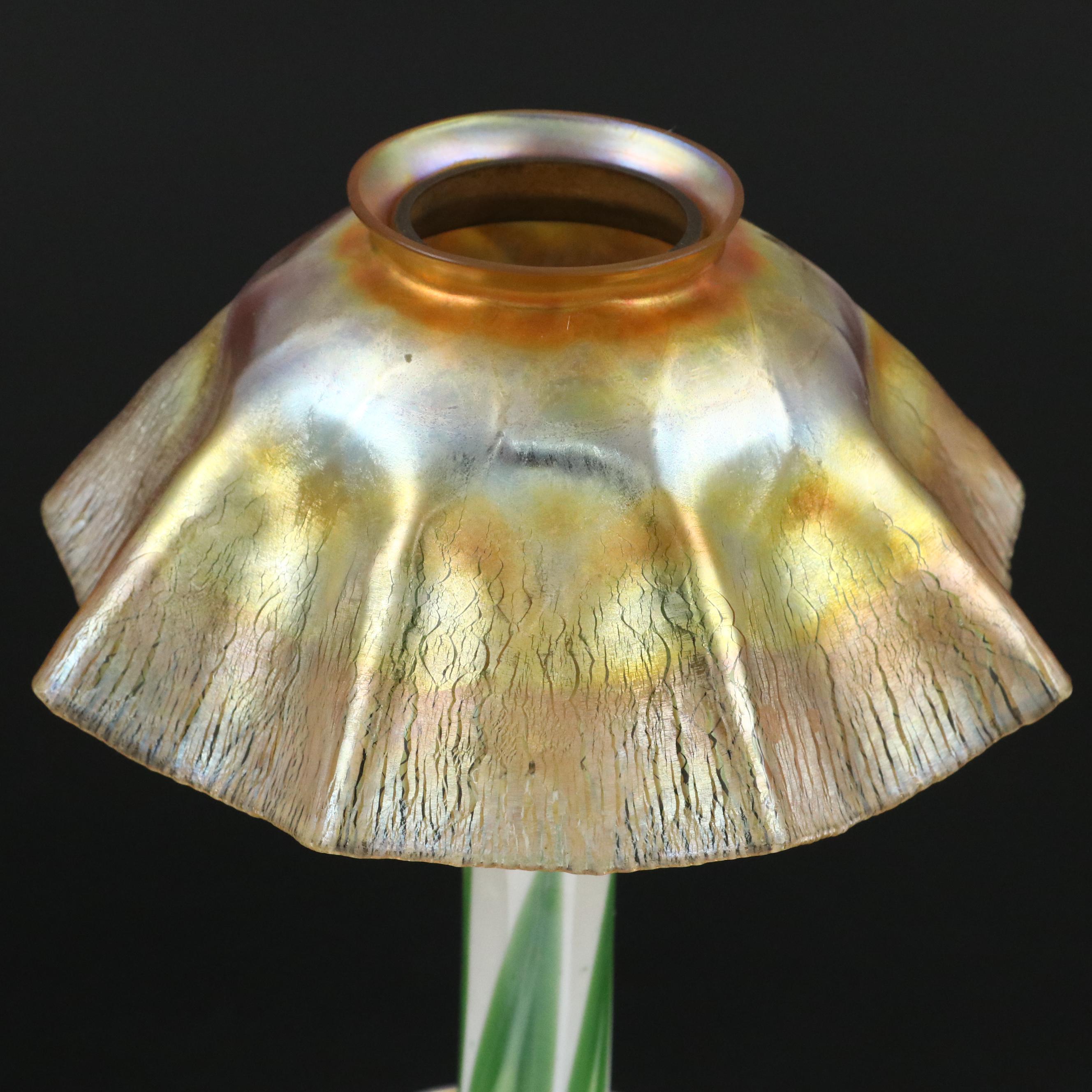 Louis Comfort Tiffany Favrile Art Glass Candlestick Lamp, Early 20th Century