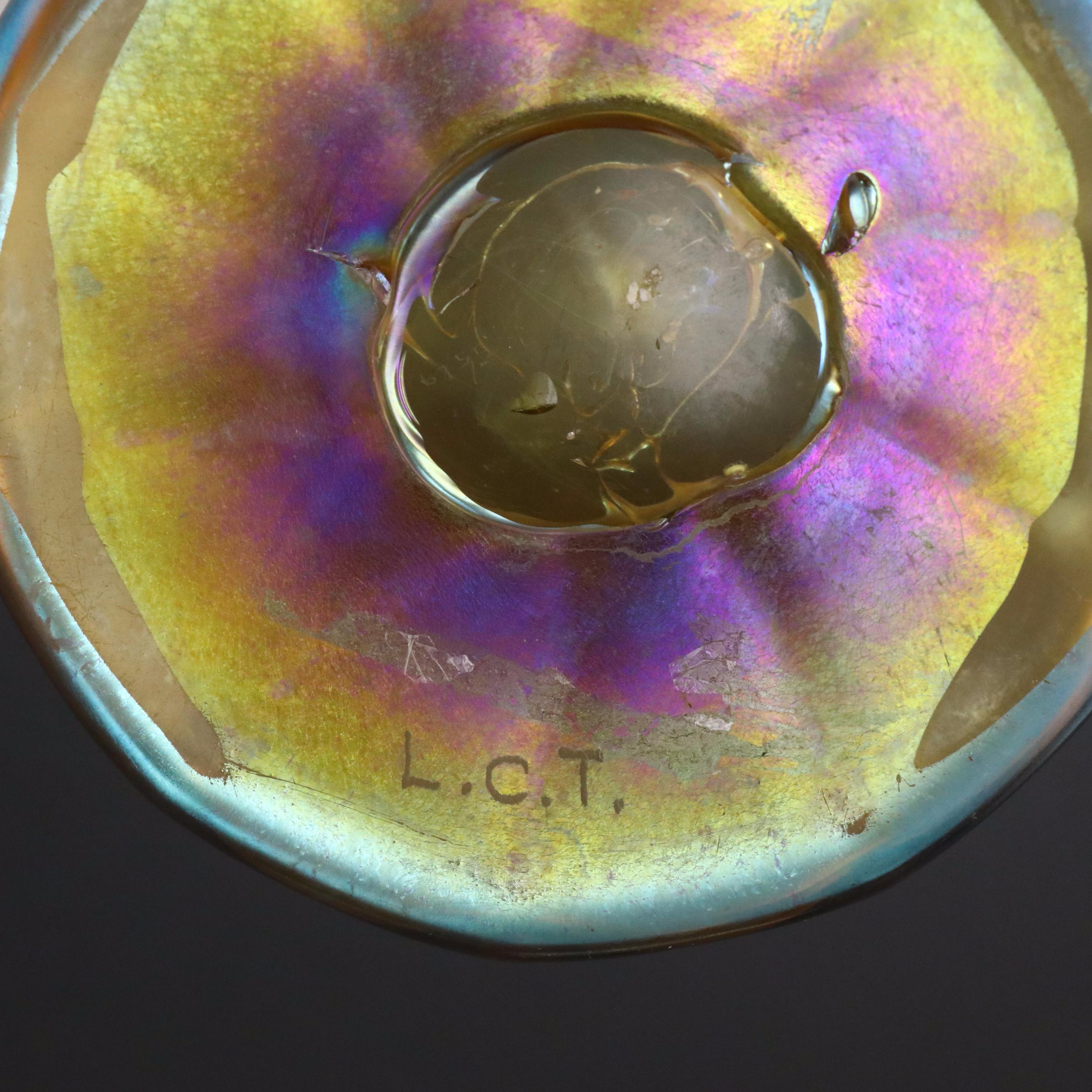 Louis Comfort Tiffany Favrile Art Glass Candlestick Lamp, Early 20th Century