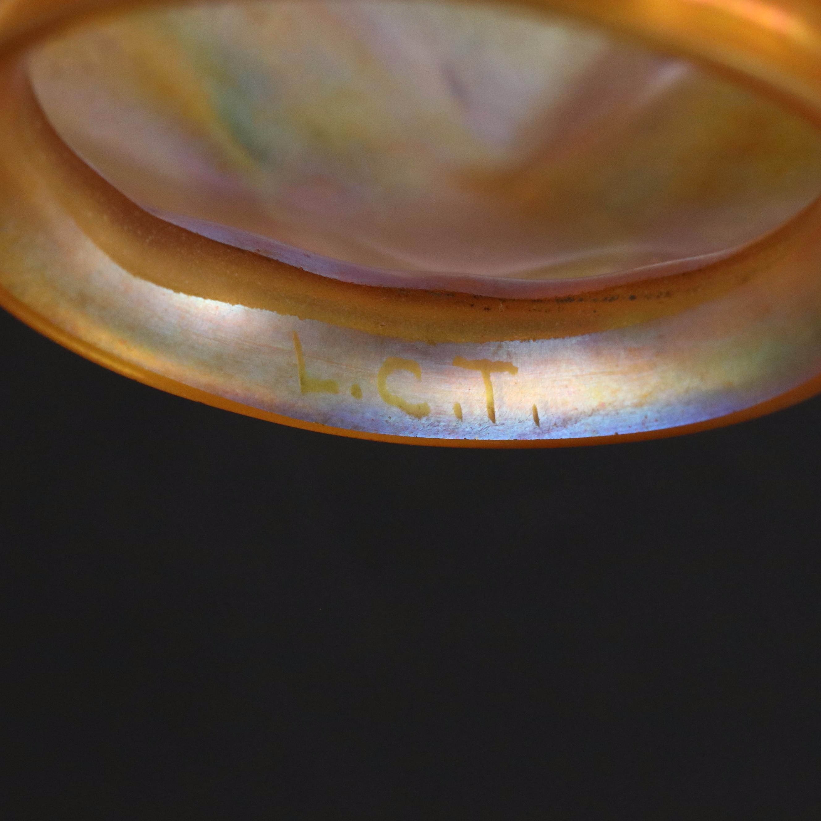 Louis Comfort Tiffany Favrile Art Glass Candlestick Lamp, Early 20th Century