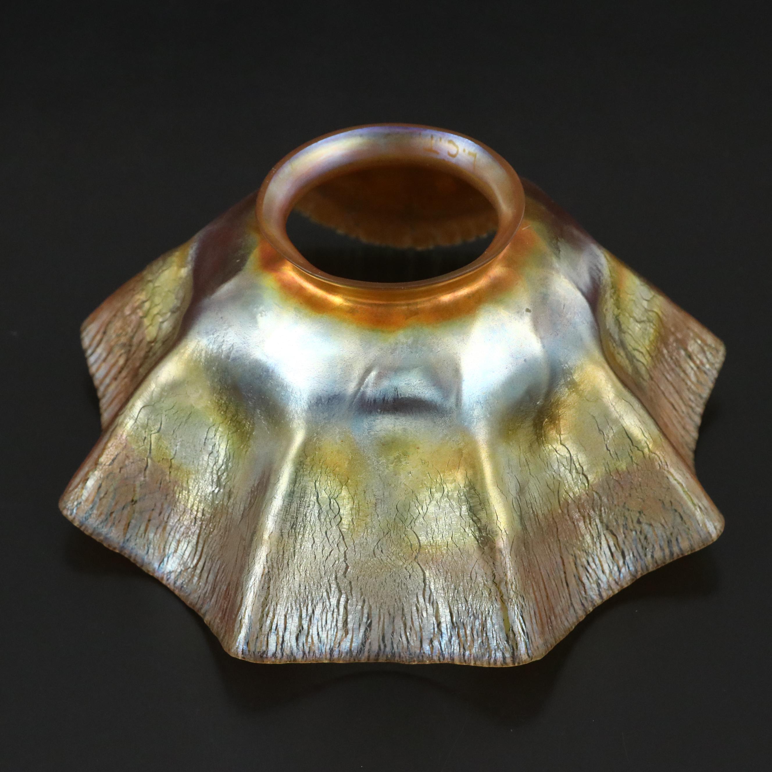 Louis Comfort Tiffany Favrile Art Glass Candlestick Lamp, Early 20th Century