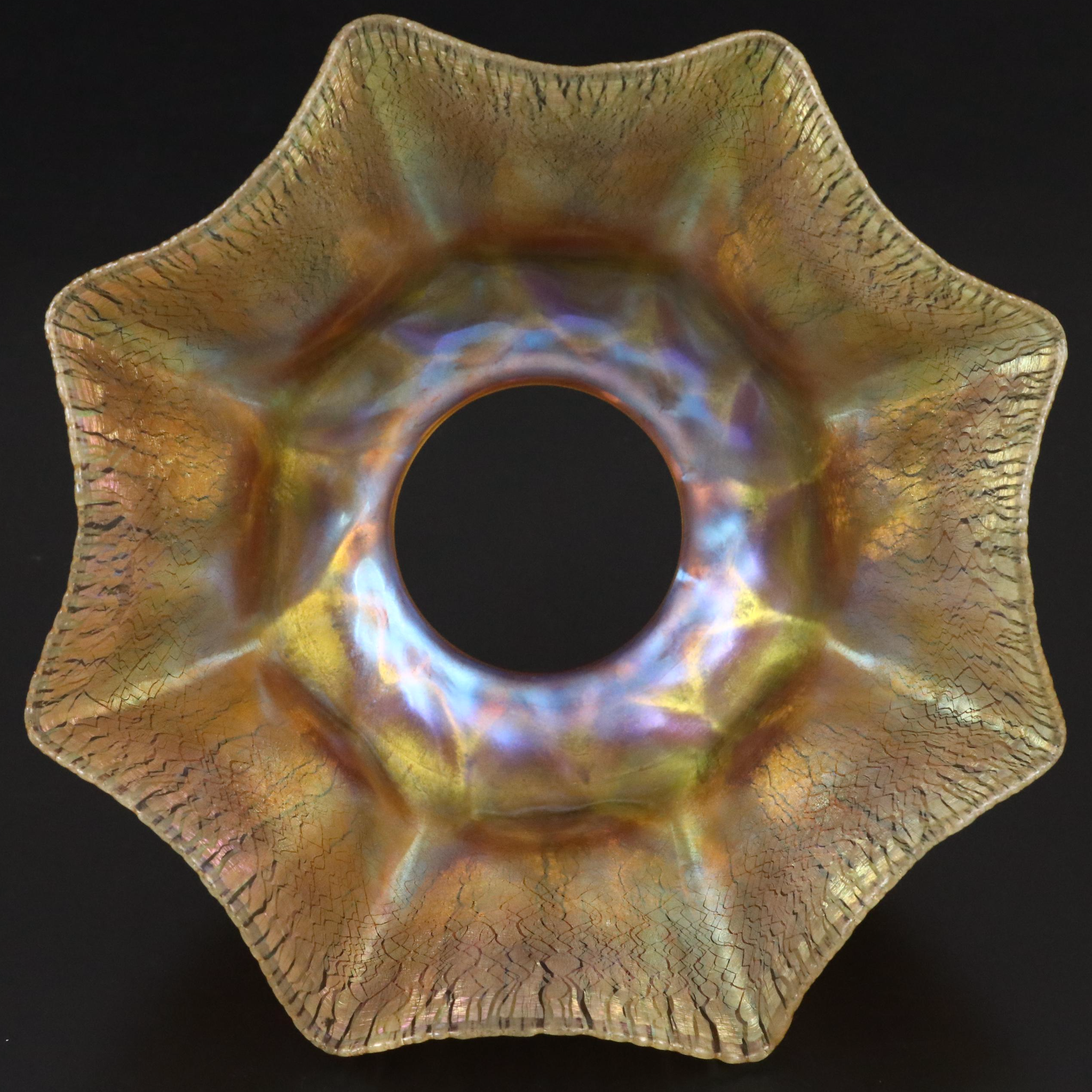 Louis Comfort Tiffany Favrile Art Glass Candlestick Lamp, Early 20th Century