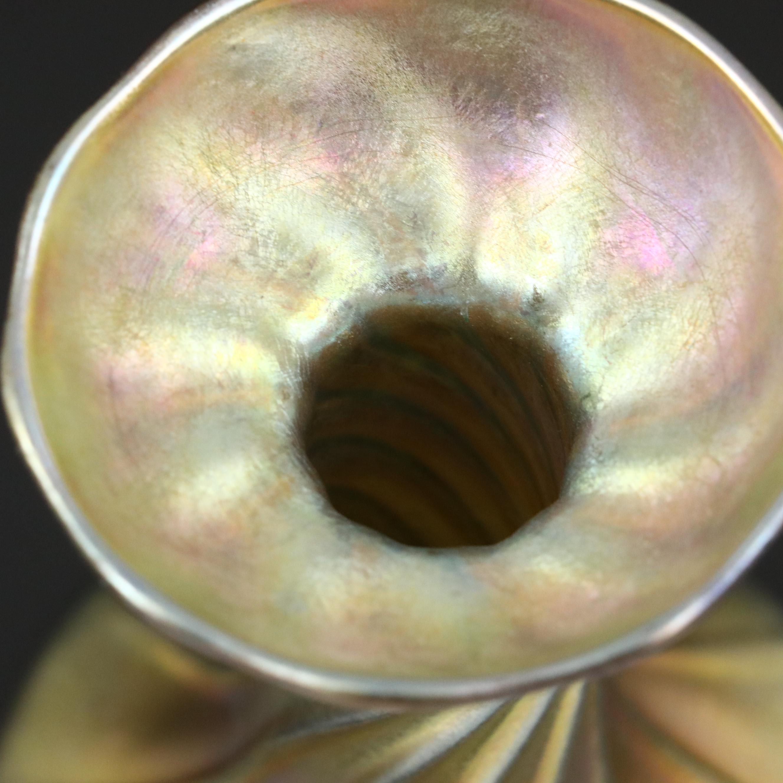 Louis Comfort Tiffany Favrile Art Glass Candlestick Lamp, Early 20th Century