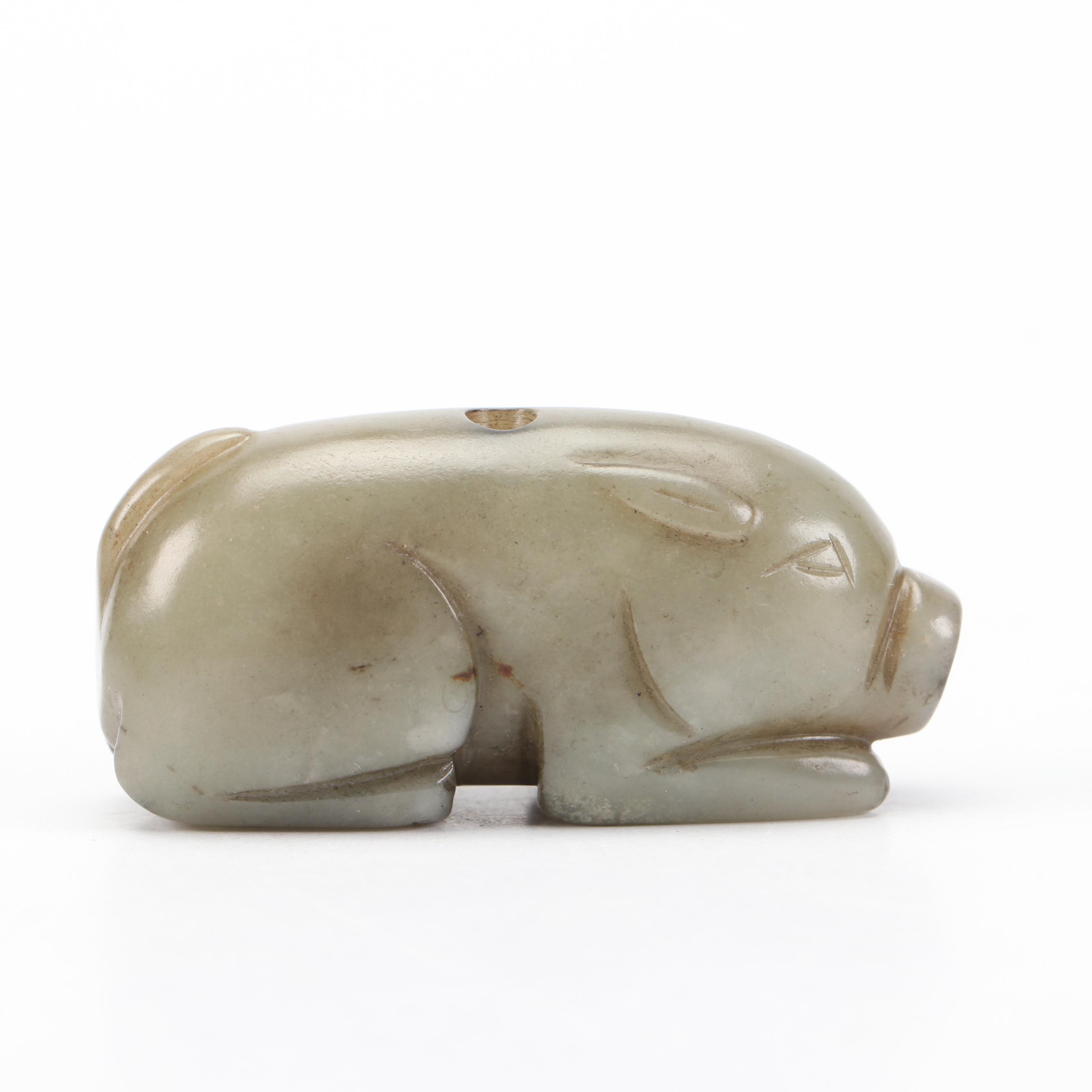 Chinese Carved Nephrite Pig