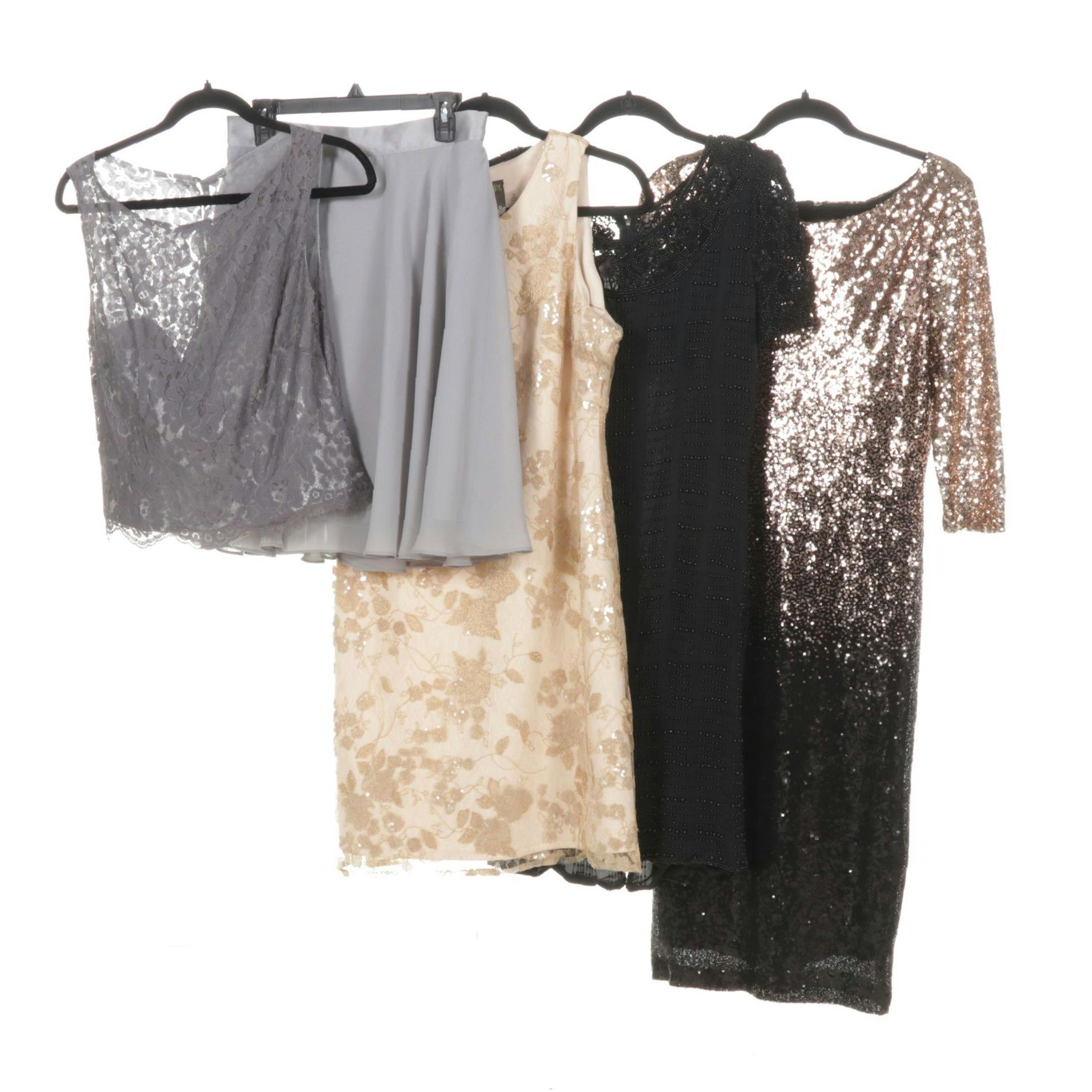 Patchouli From Nature Silk Beaded Dress with More Lace & Sequin Cocktail Dresses