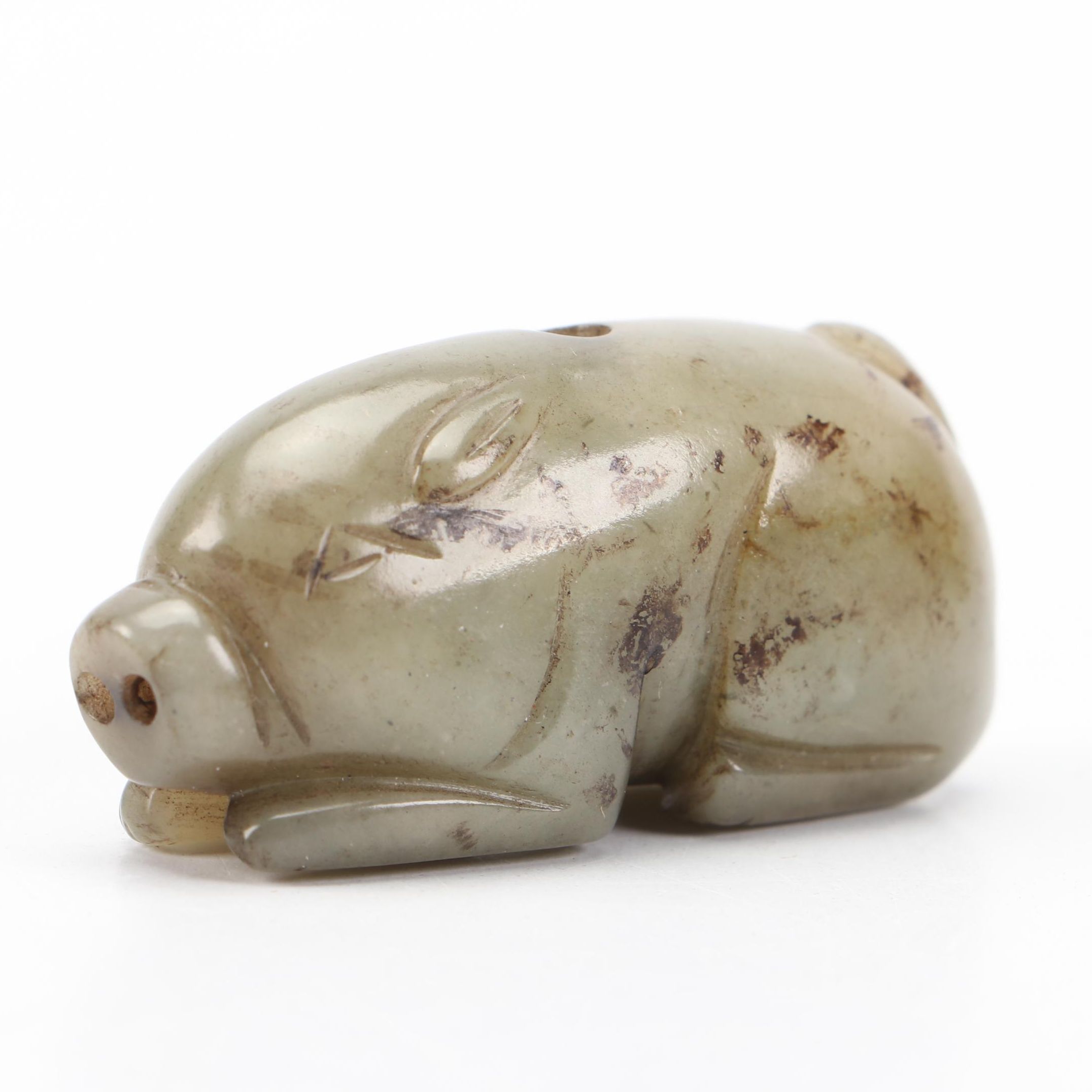 Chinese Carved Nephrite Pig