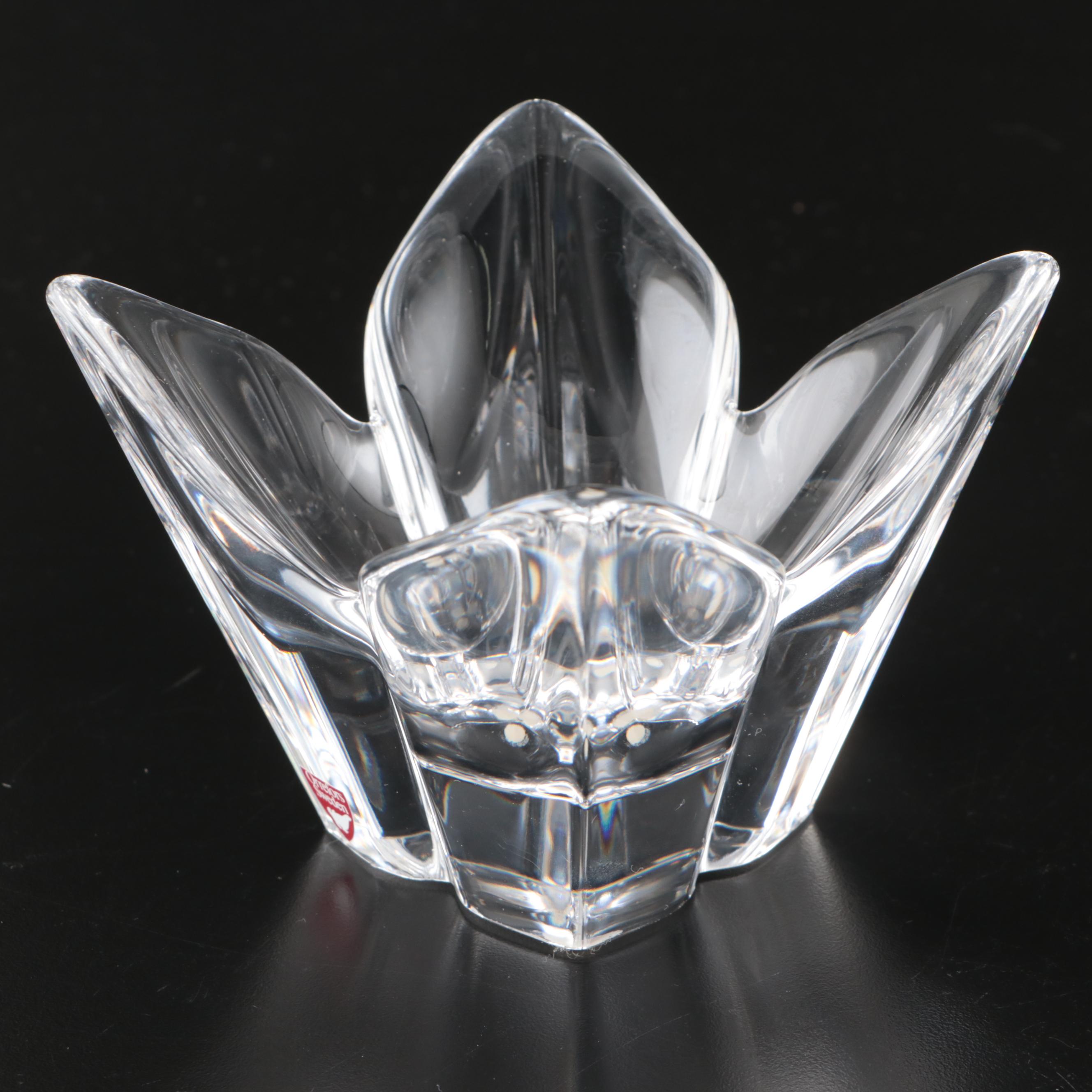 Orrefors Crystal Lotus Bowl and Votive Holder