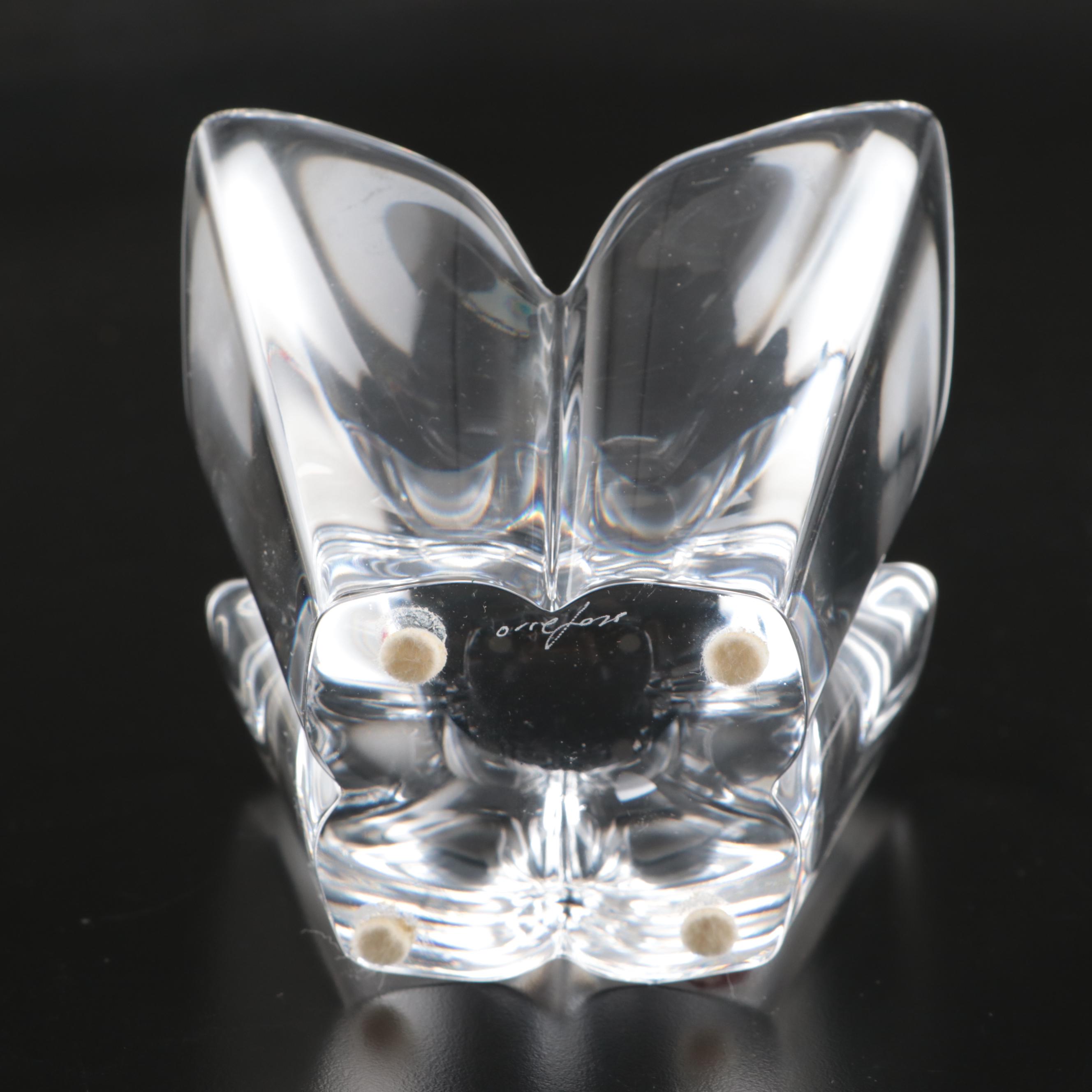 Orrefors Crystal Lotus Bowl and Votive Holder