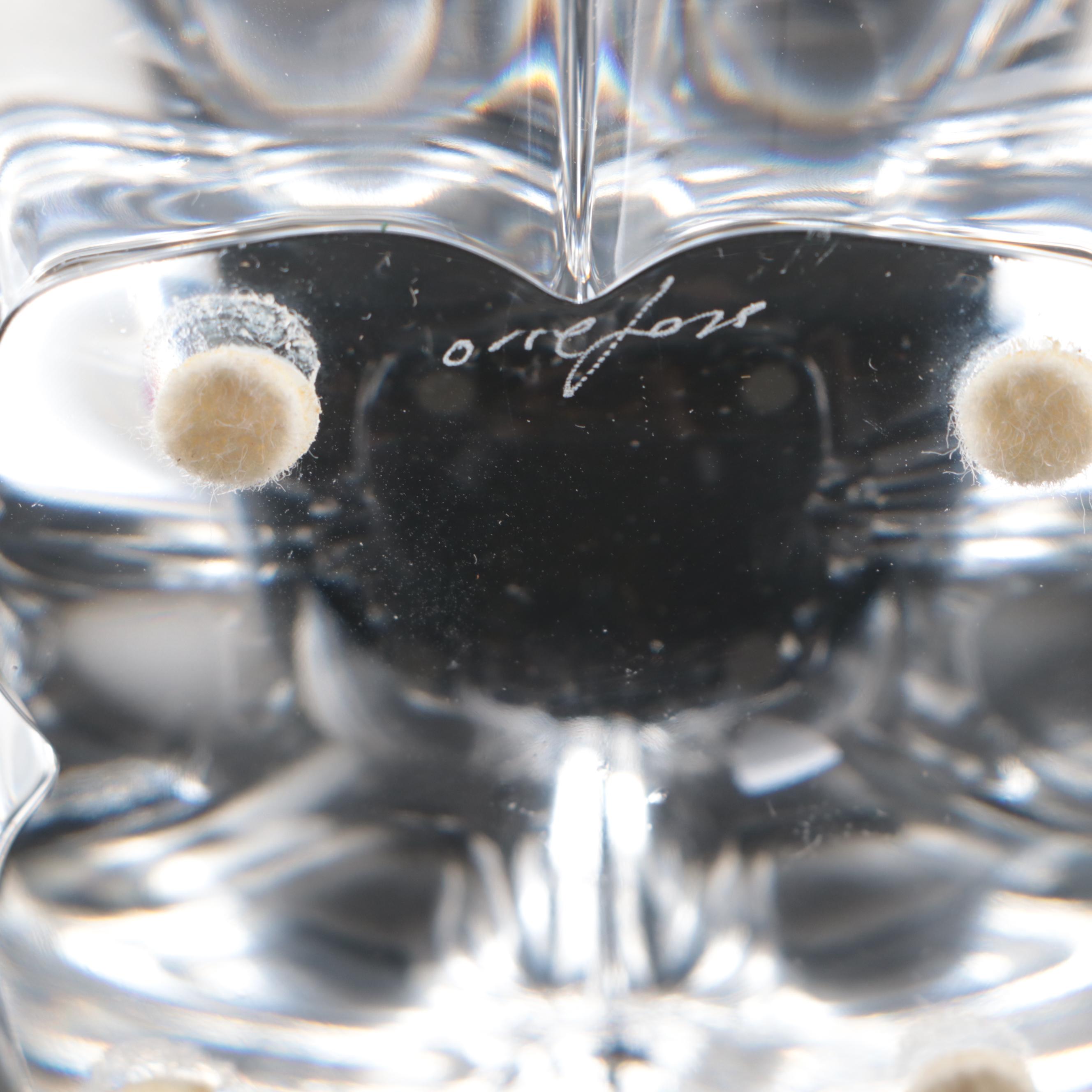 Orrefors Crystal Lotus Bowl and Votive Holder