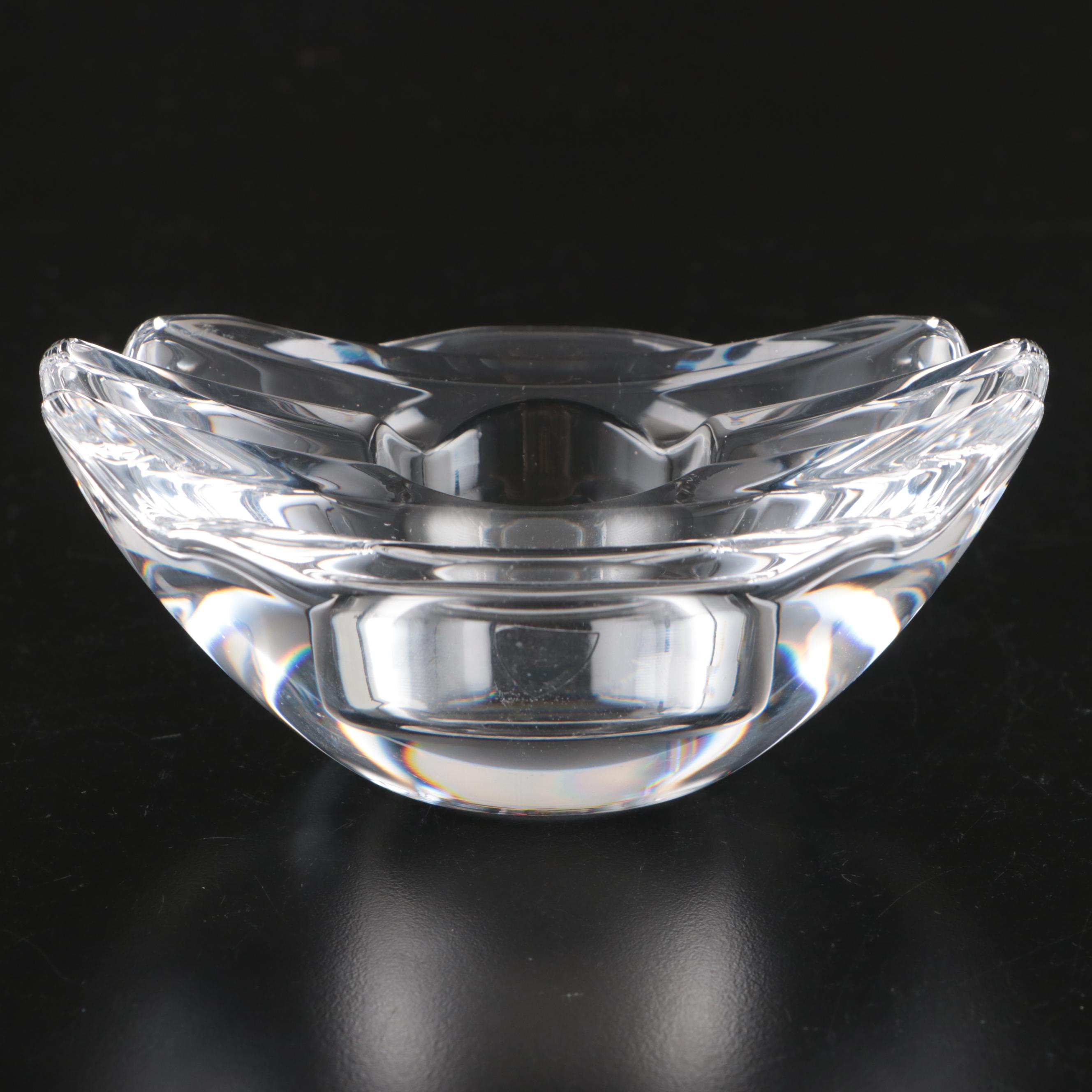 Orrefors Crystal Lotus Bowl and Votive Holder