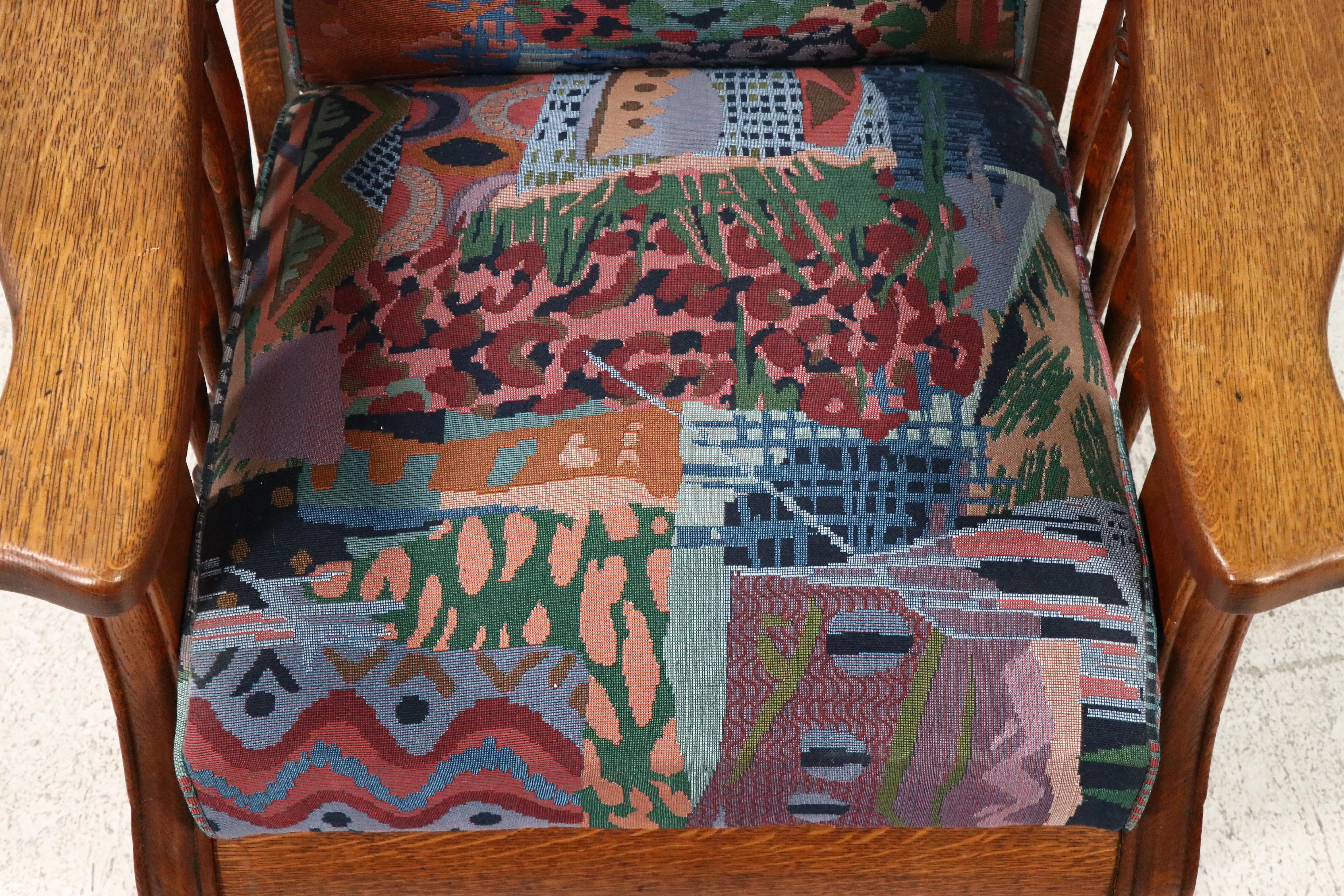 Arts & Crafts Style Carved Oak Rocking Chair, 1920s