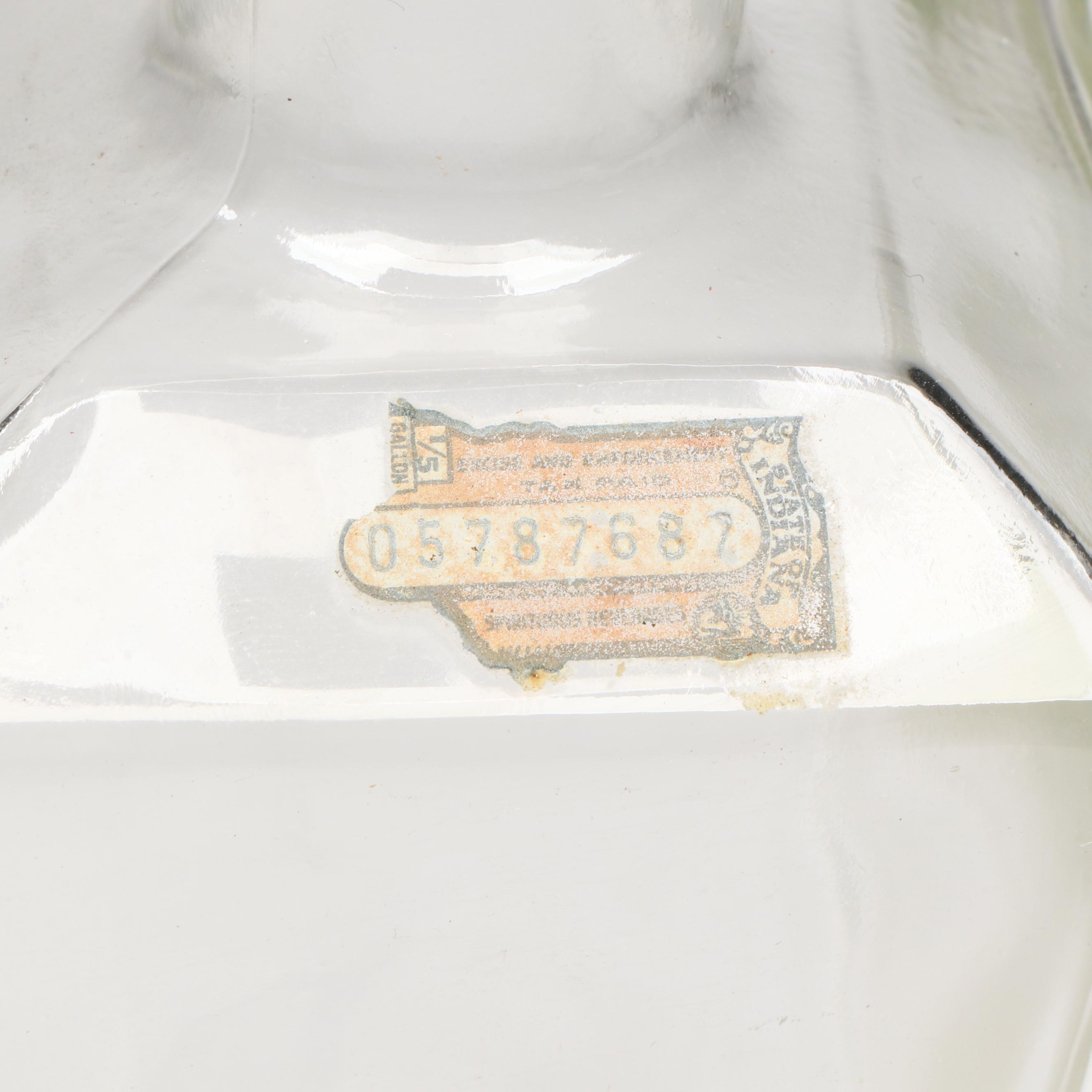 Mid Century Modern Style Blue Glass Diamond Pattern with Other Glass Decanters