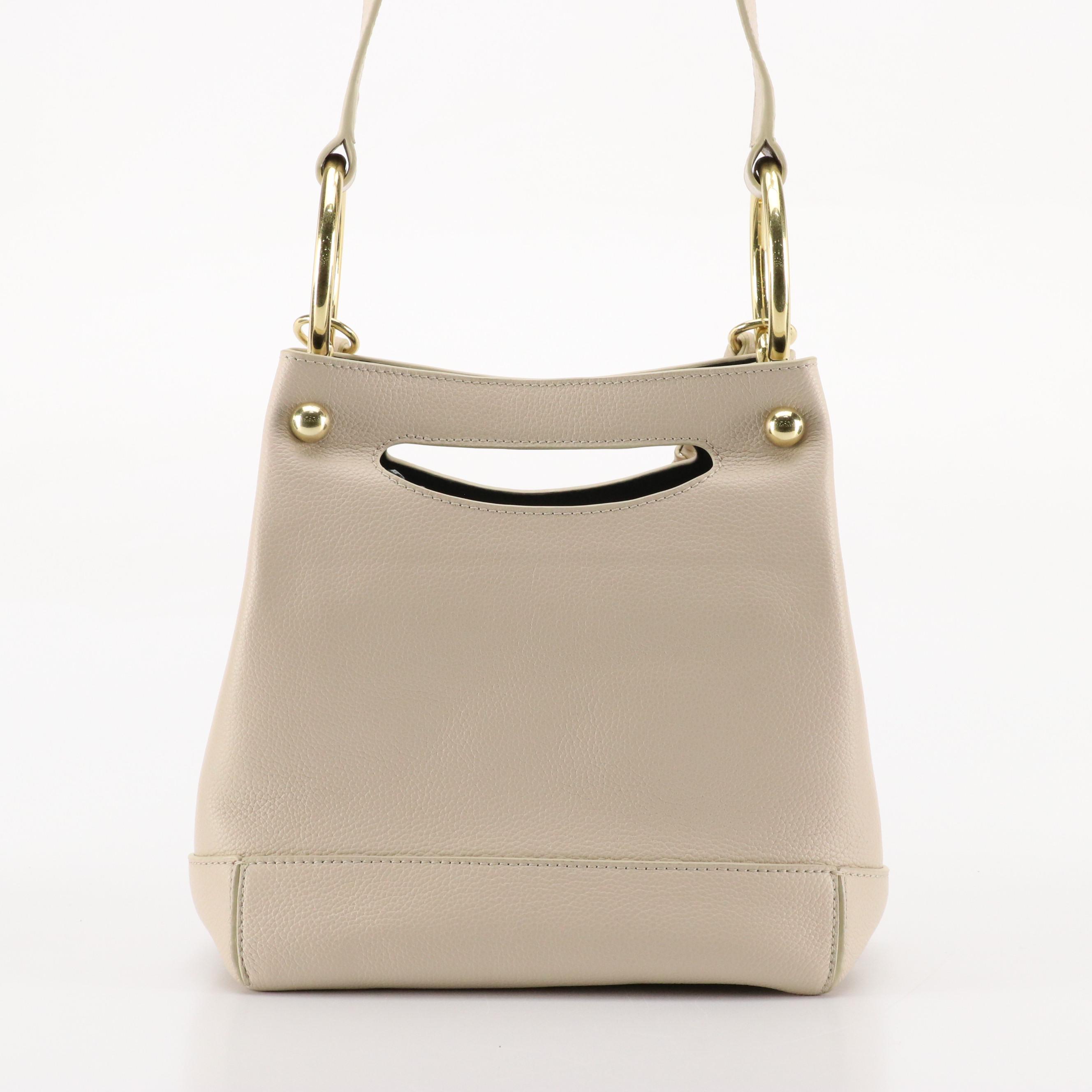 See by Chloé Maddy Two-Way Bucket Bag in Cement Beige Pebble Grained Leather