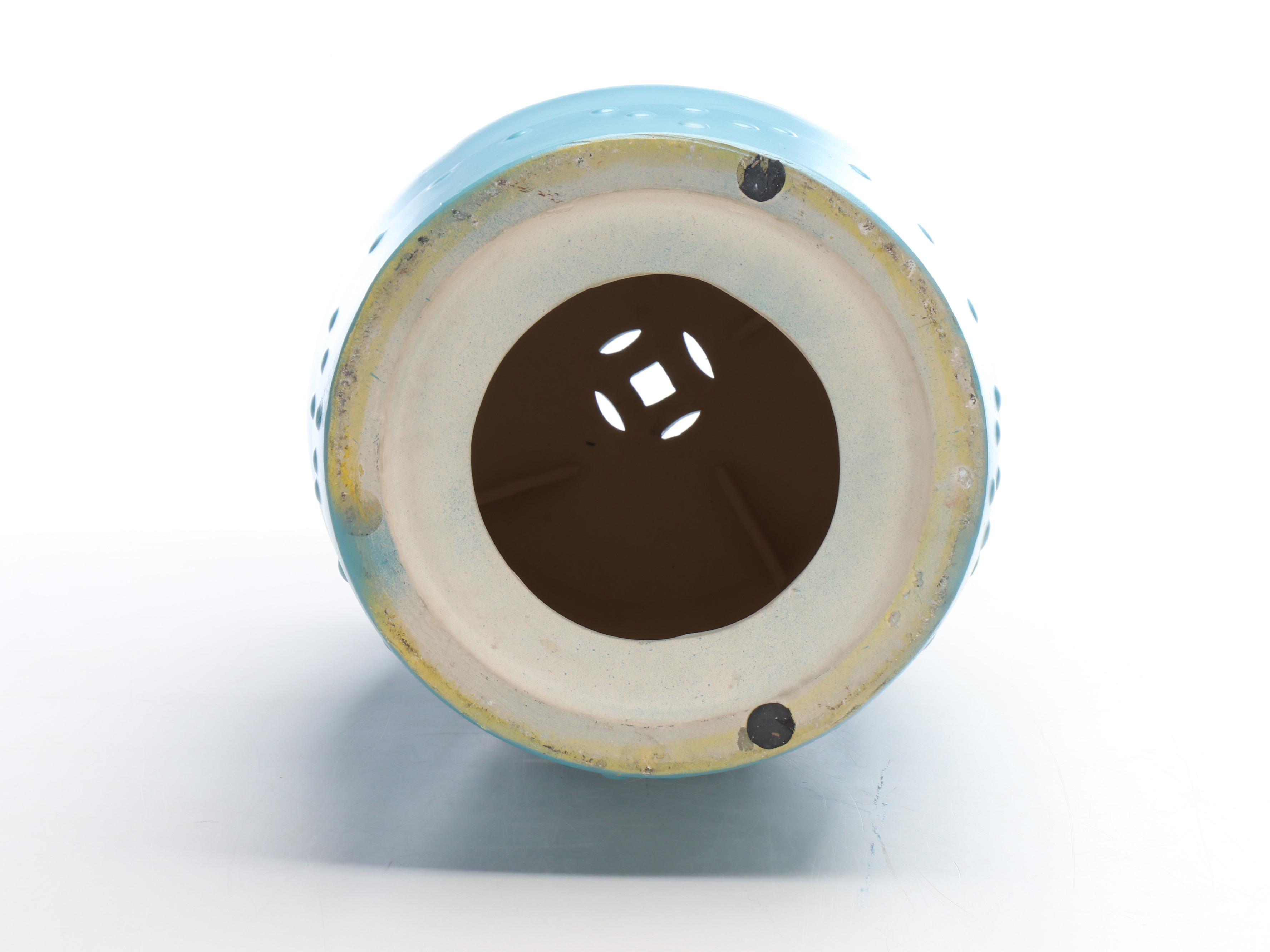 Chinese Modern Ming Blue Ceramic Garden Stool