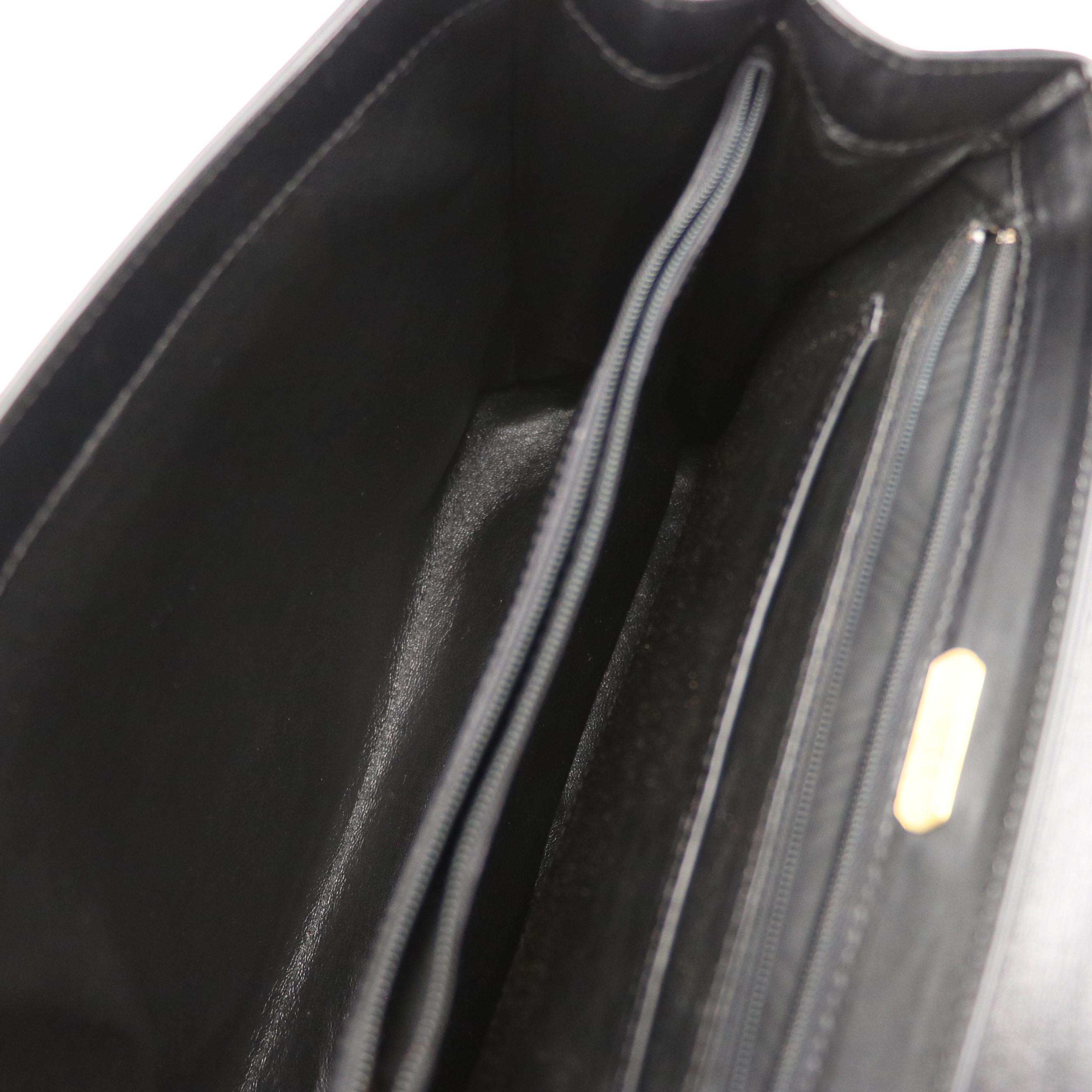 Tiffany & Co. Black Leather Top Handle Bag with Detachable Shoulder Strap