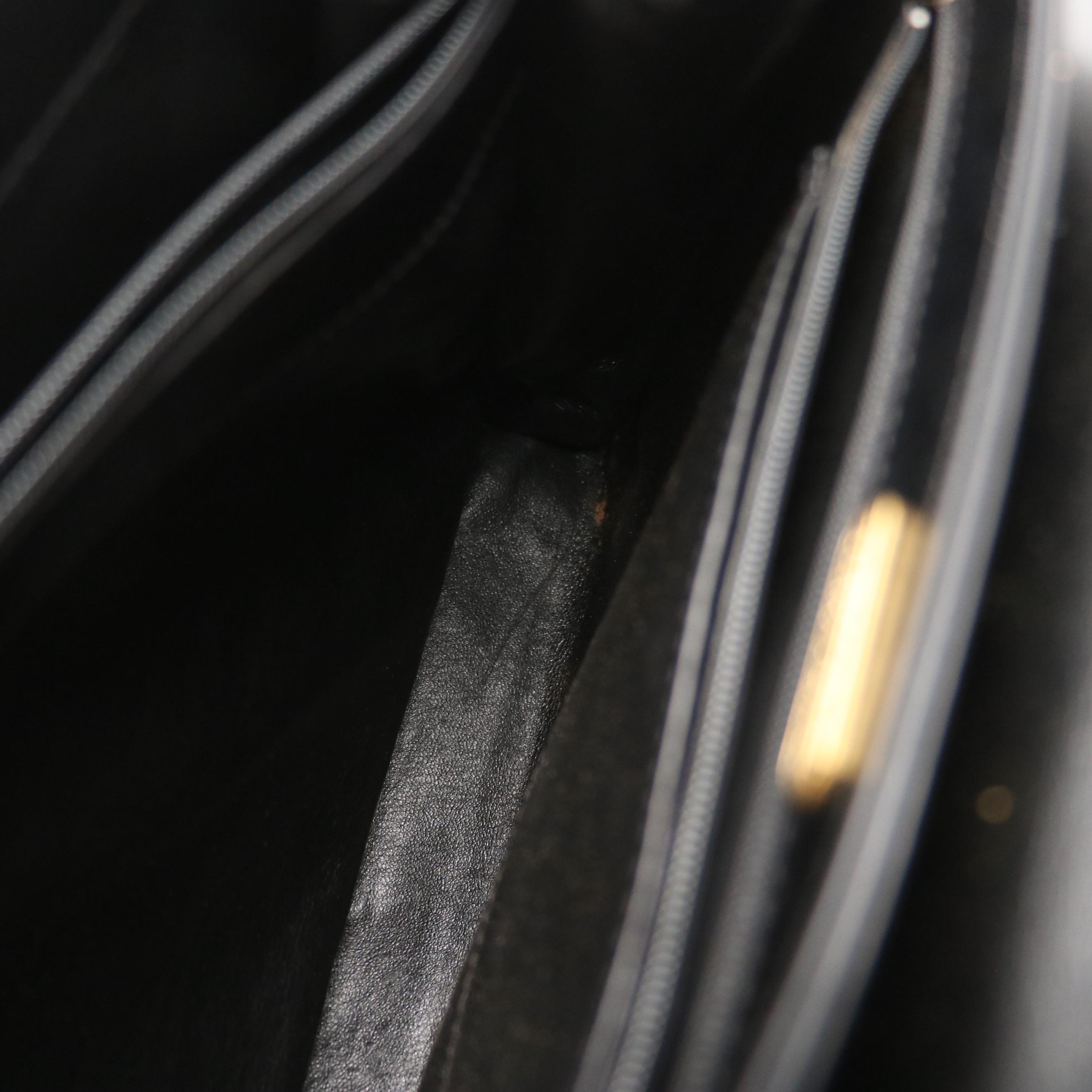 Tiffany & Co. Black Leather Top Handle Bag with Detachable Shoulder Strap