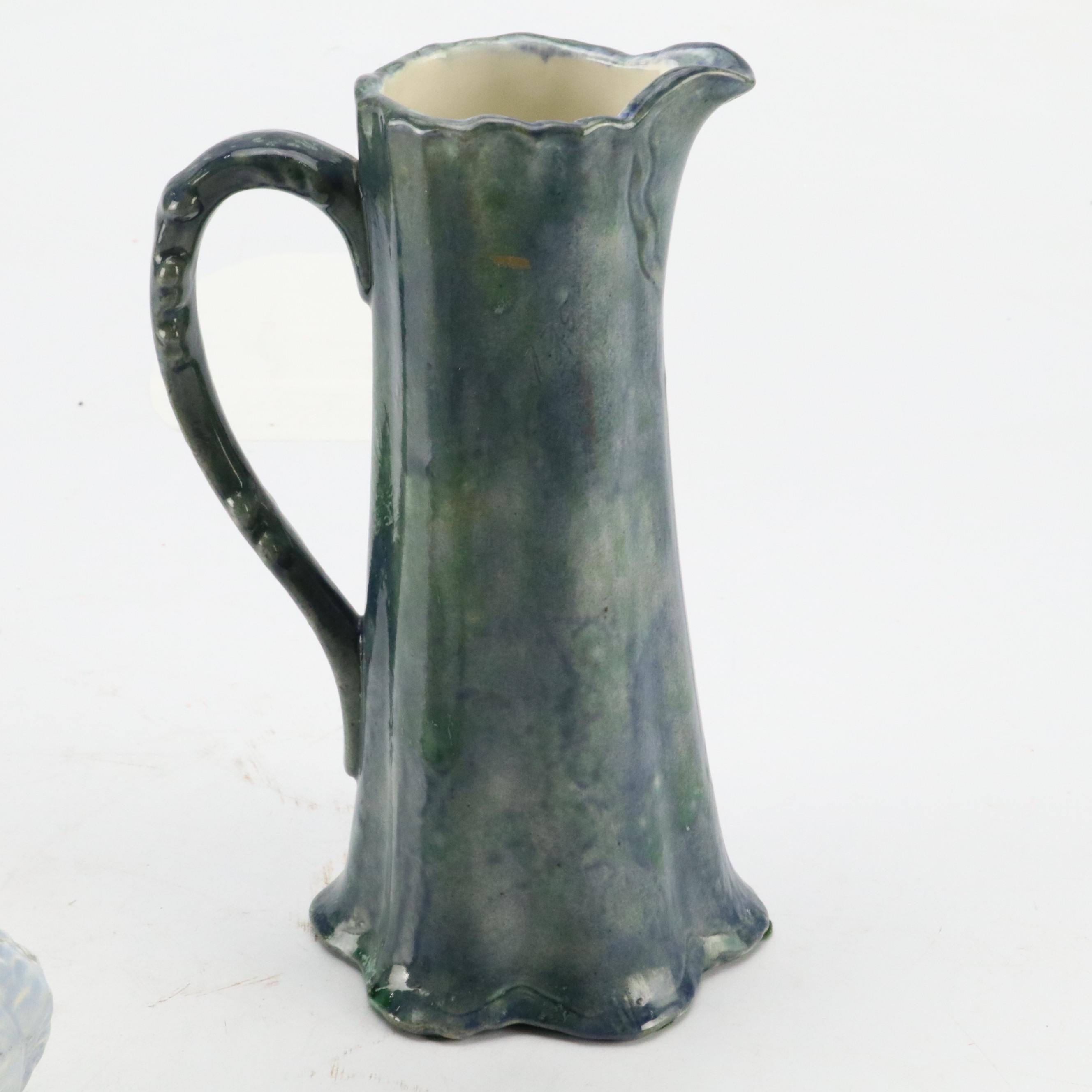 McCoy Ceramic Vase with Ceramic Ewer and Ceramic Candle Holders