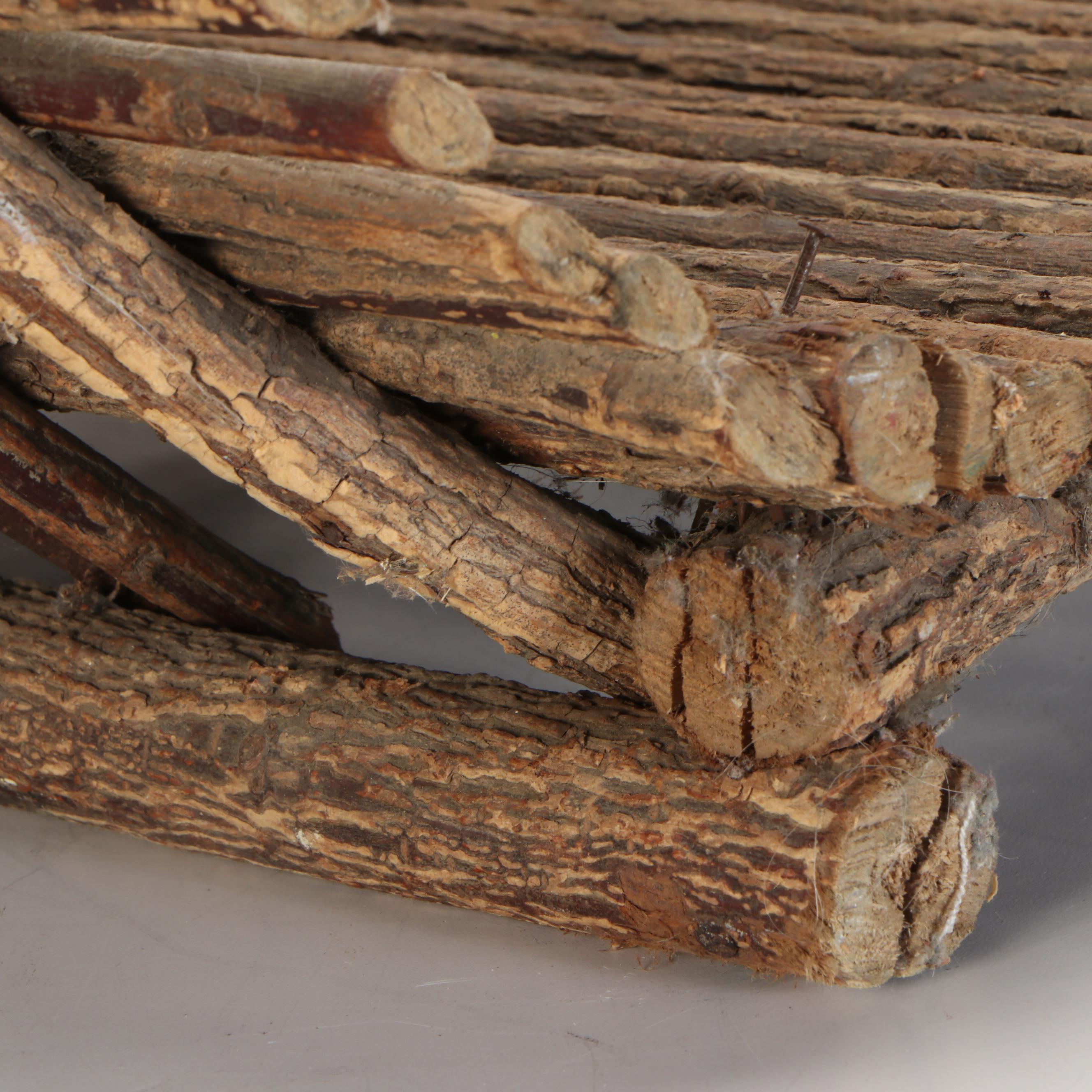 American Folk Art Style Twig Basket