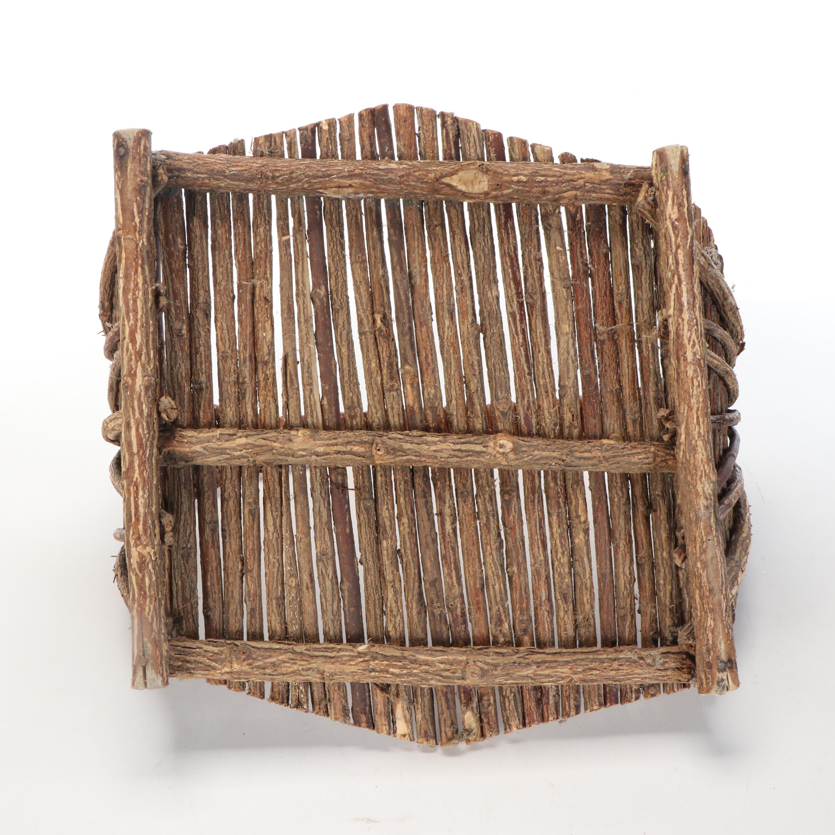 American Folk Art Style Twig Basket