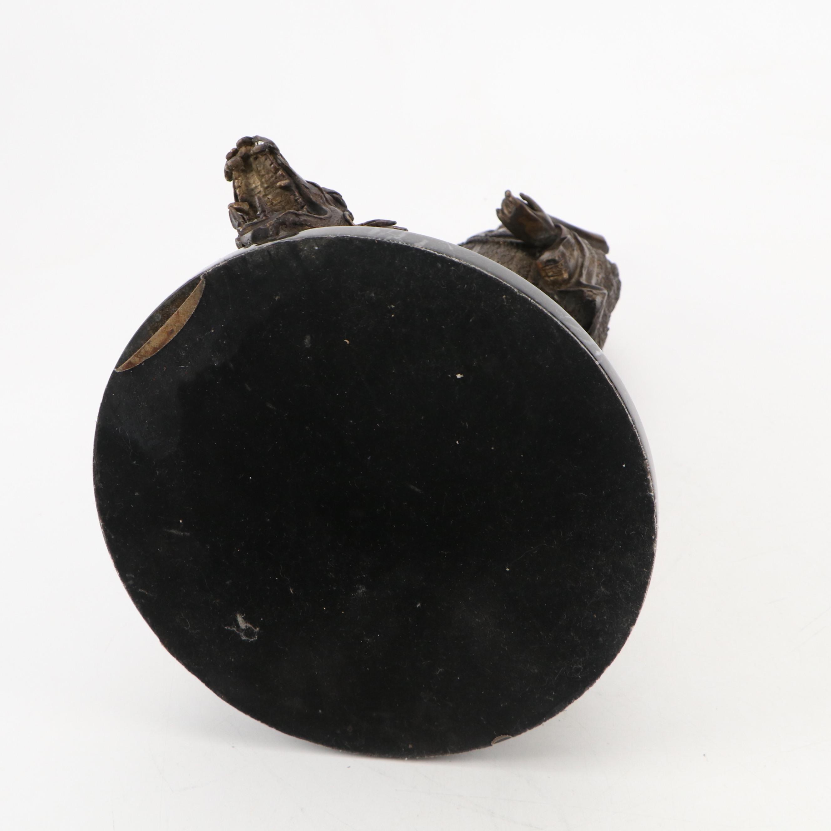 Chinese Bronze Statue of Man with Child