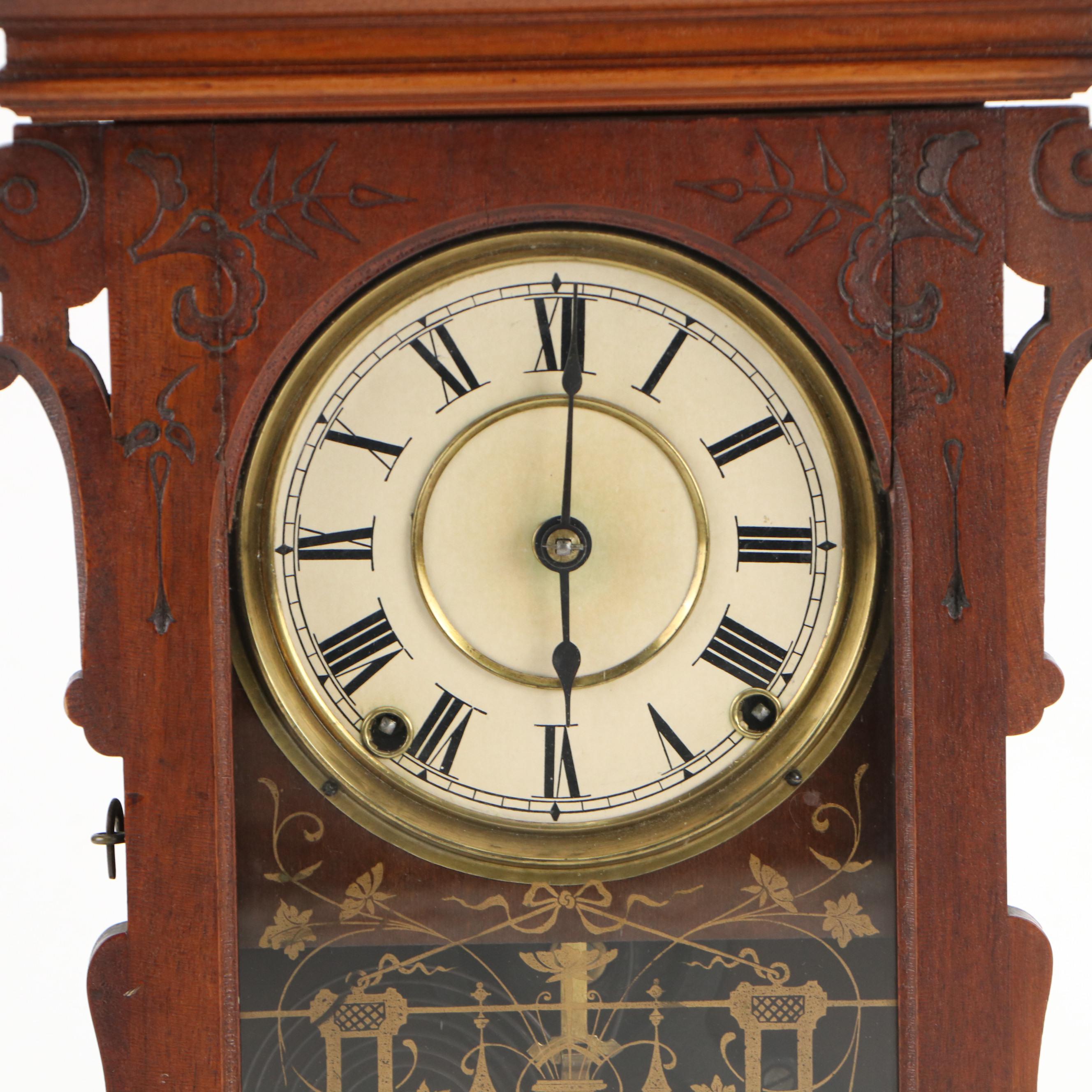 Carved Wooden Wall Clock
