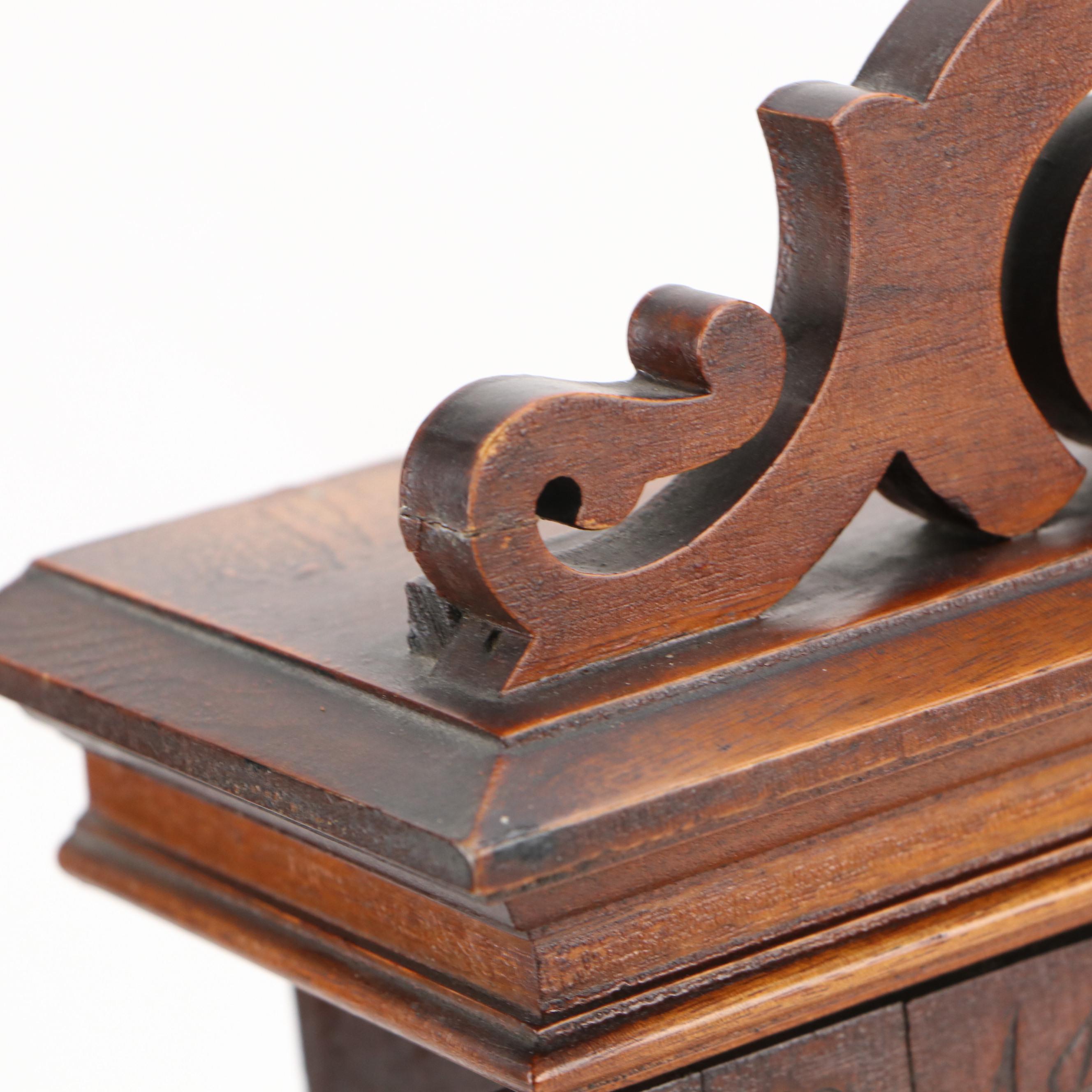 Carved Wooden Wall Clock