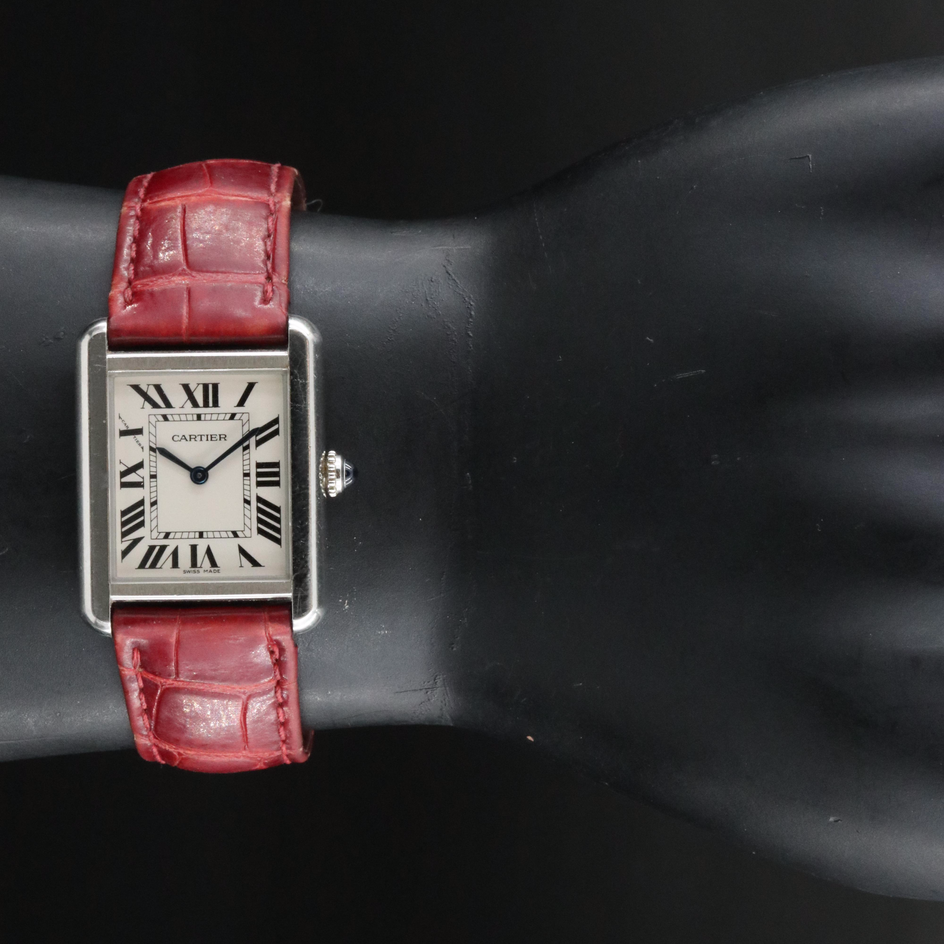 Cartier Tank Solo 3170 Silver Dial 24mm Steel Quartz Watch