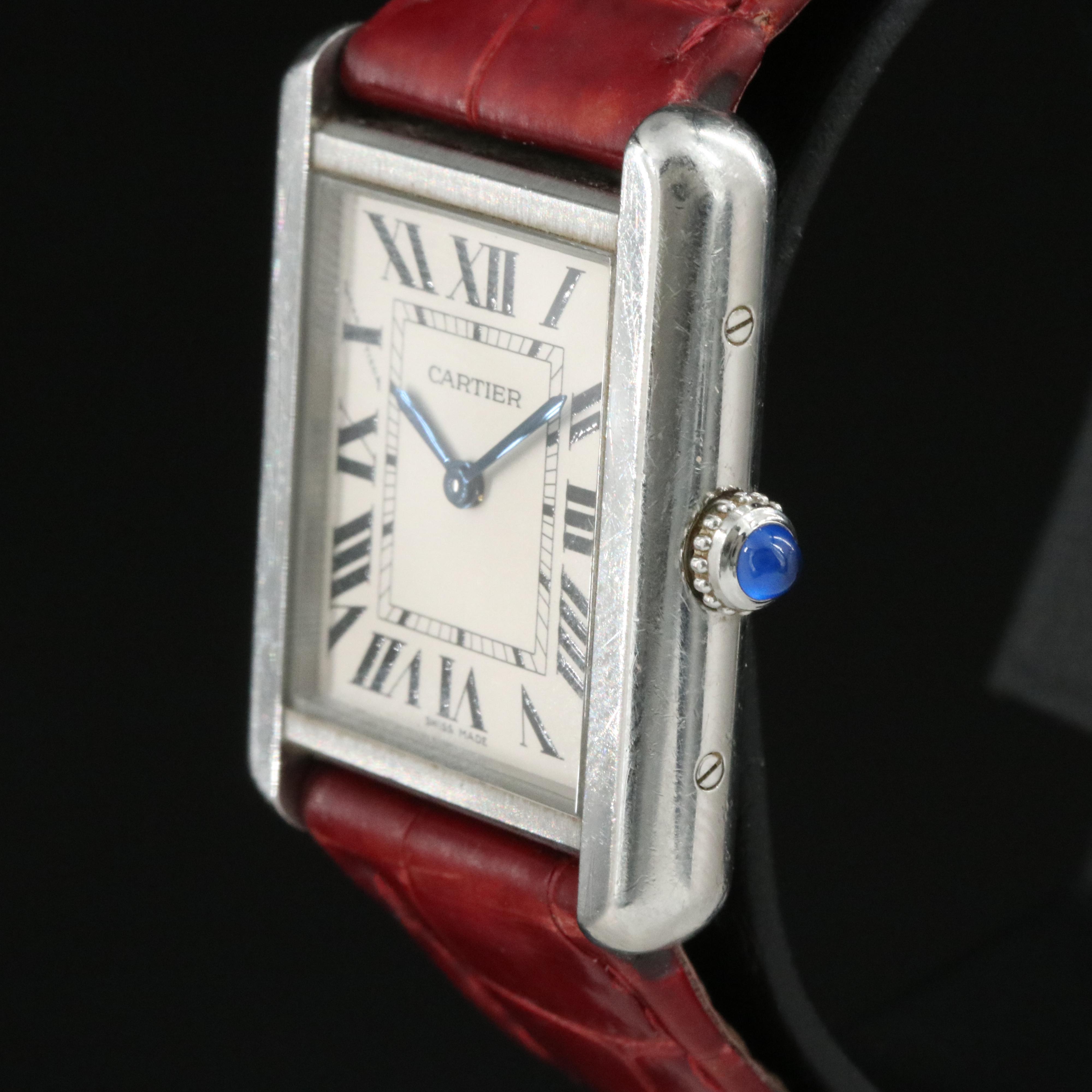 Cartier Tank Solo 3170 Silver Dial 24mm Steel Quartz Watch