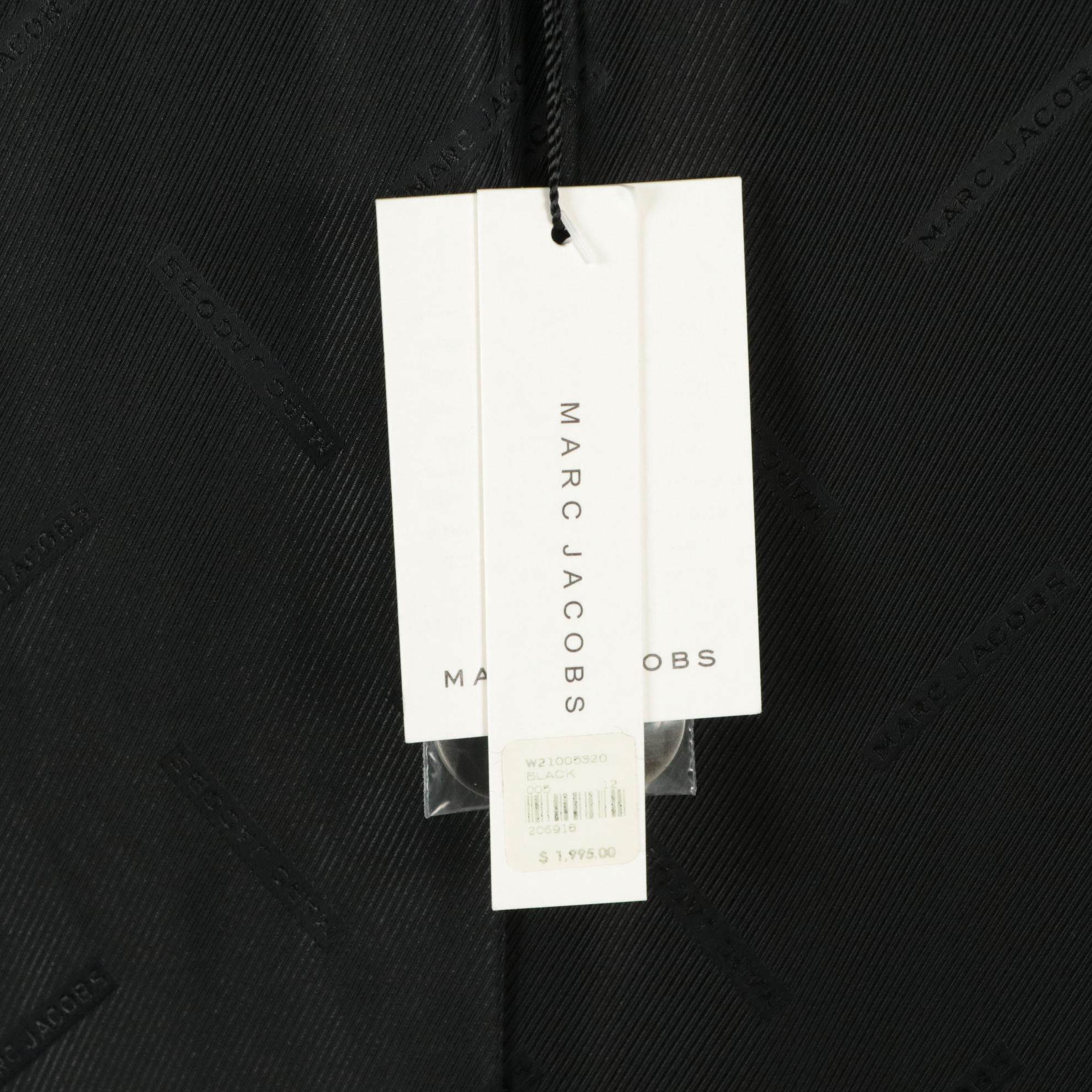 Marc Jacobs Black Virgin Wool Silk Blend Double-Breasted Coat with Tags