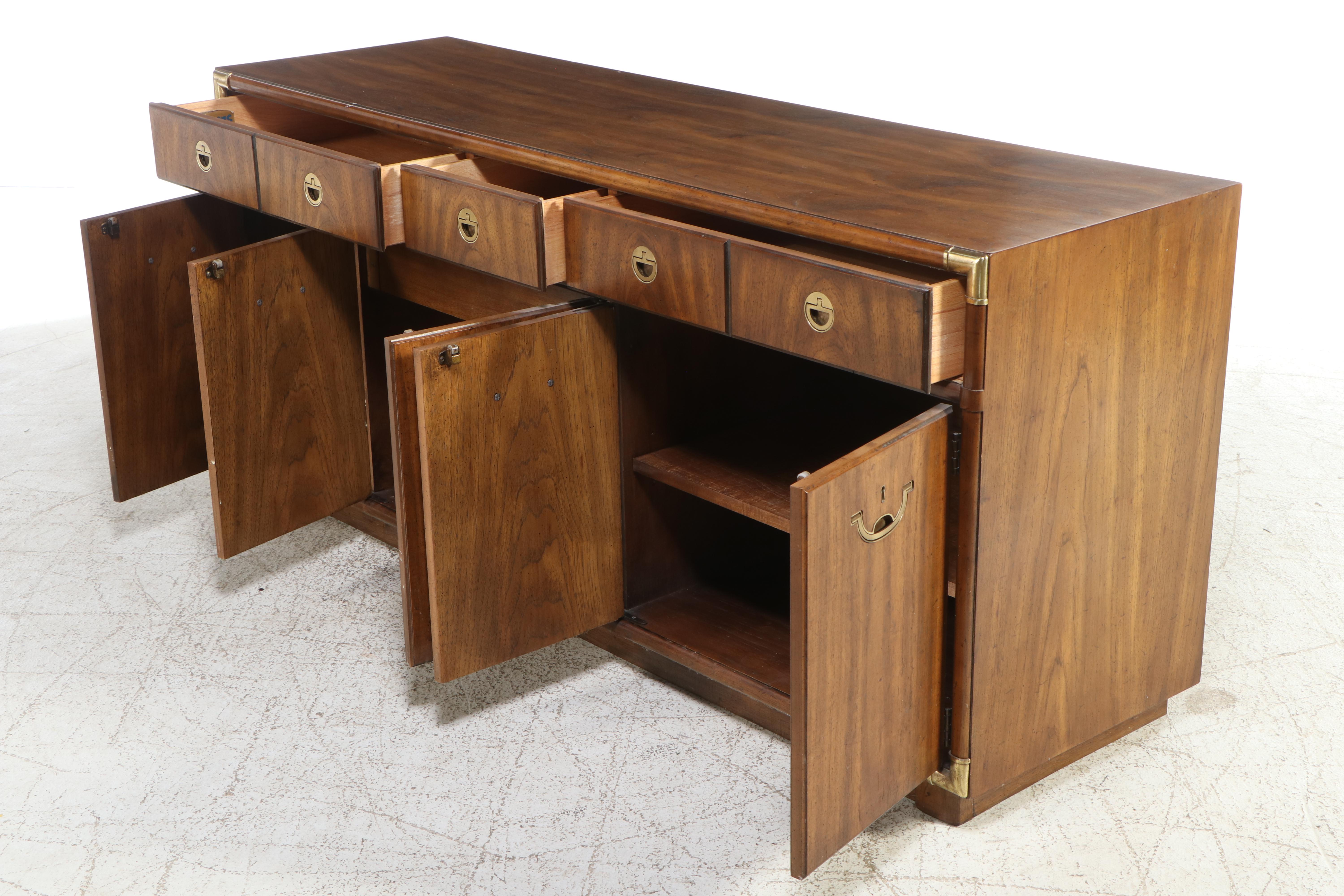 Drexel-Heritage "Accolade" Campaign Style Oak Buffet, Late 20th Century