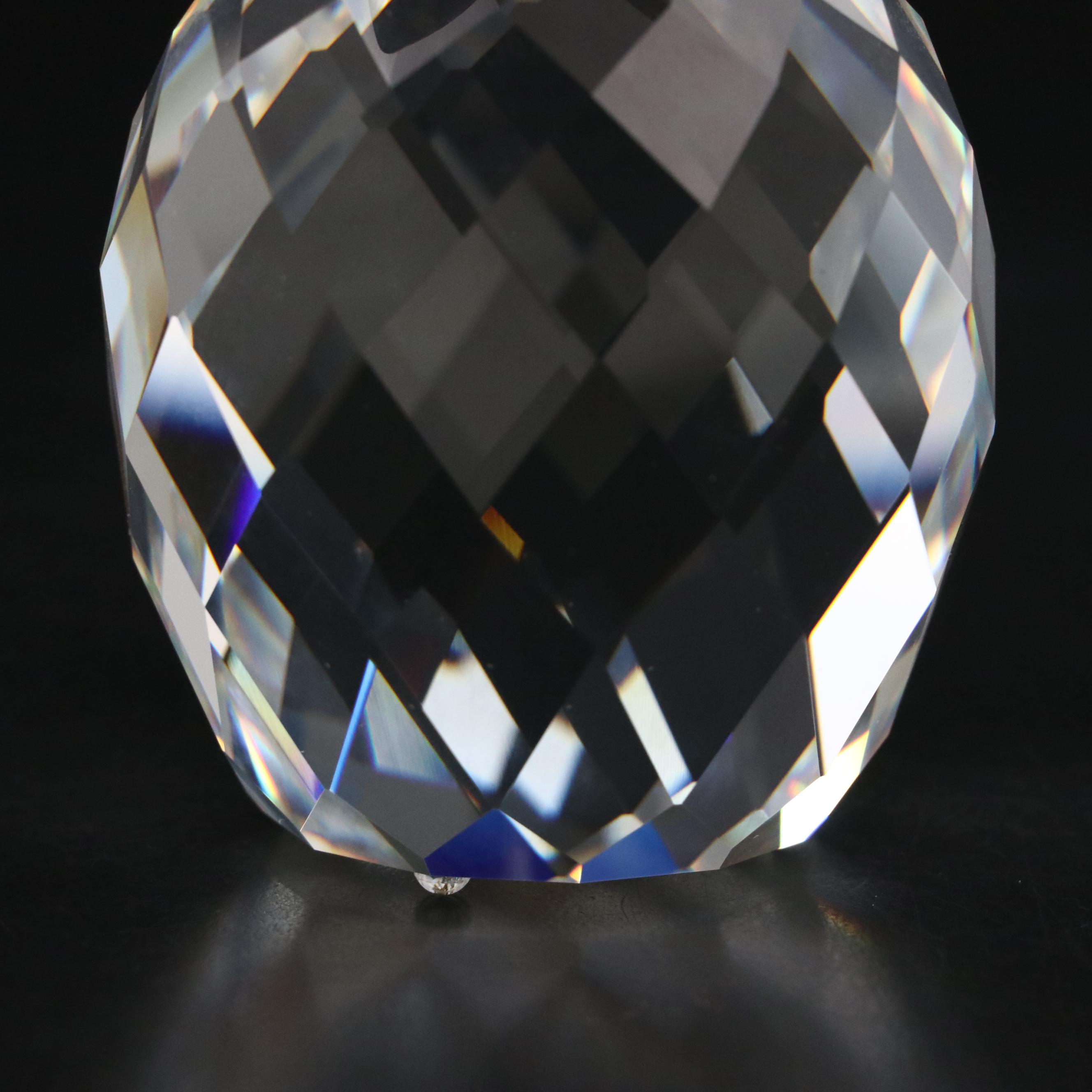 Swarovski Silver Crystal Gold Hammered "Pineapple"