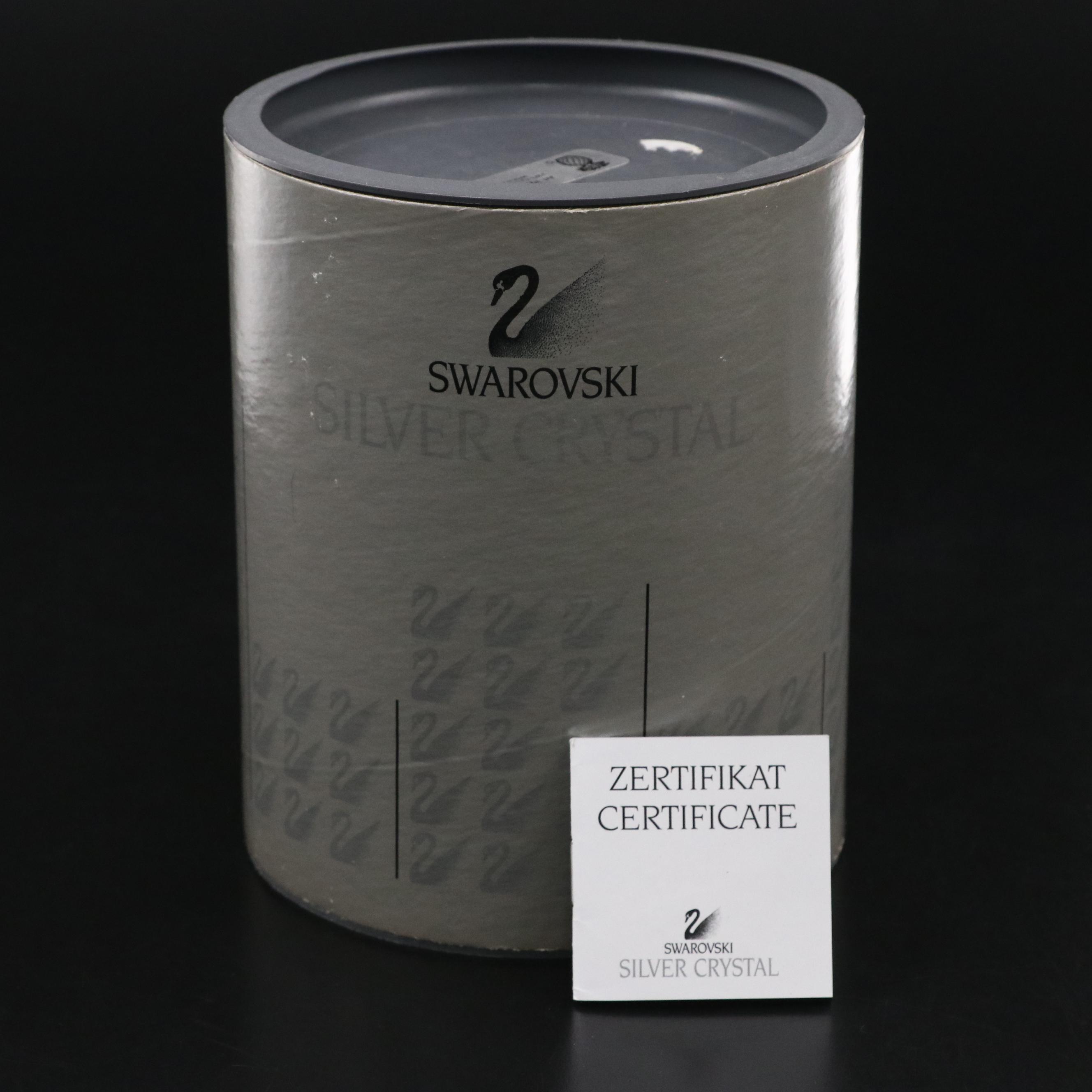 Swarovski Silver Crystal Gold Hammered "Pineapple"