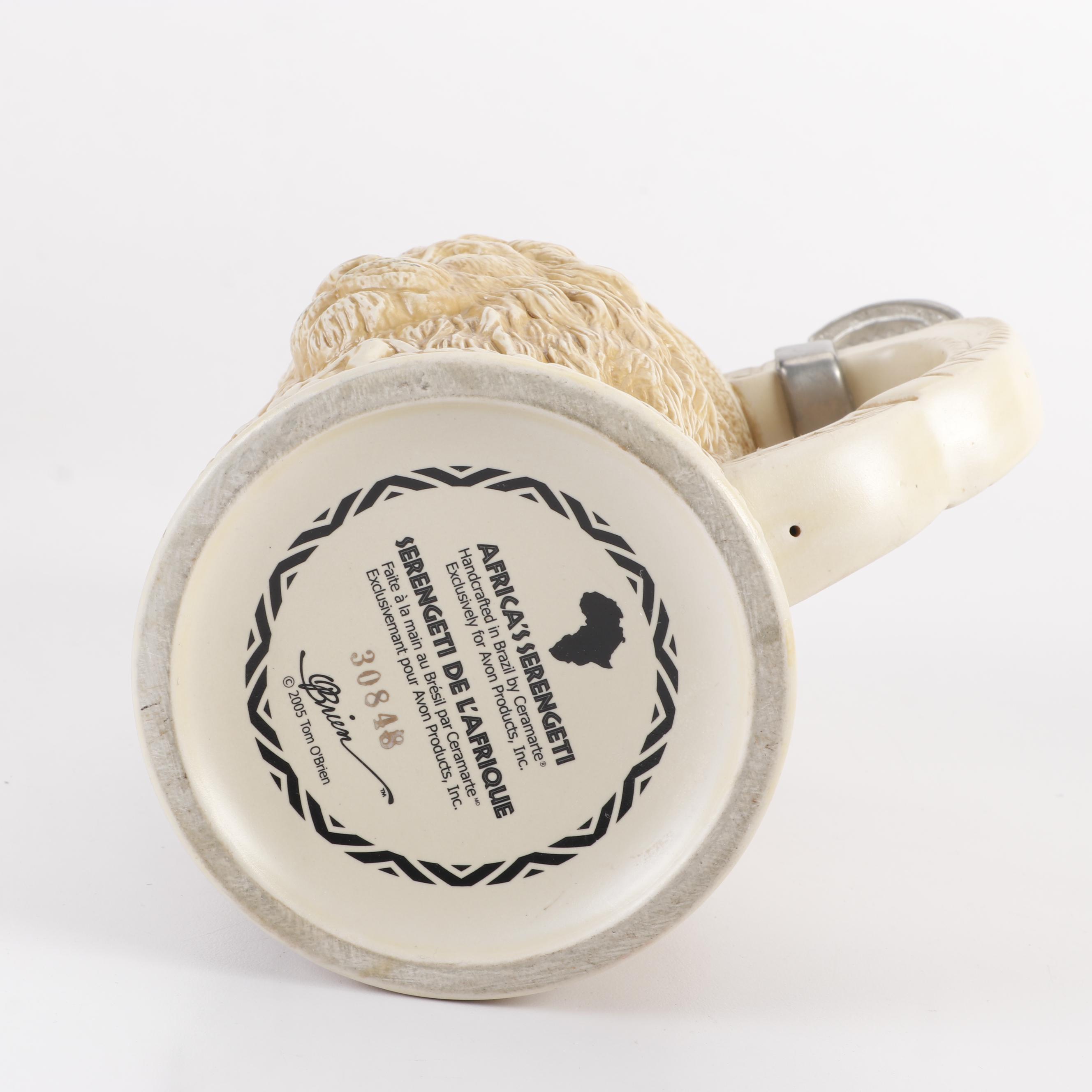 Ceramarte for Avon Assorted Ceramic Beer Steins, Three with Lids