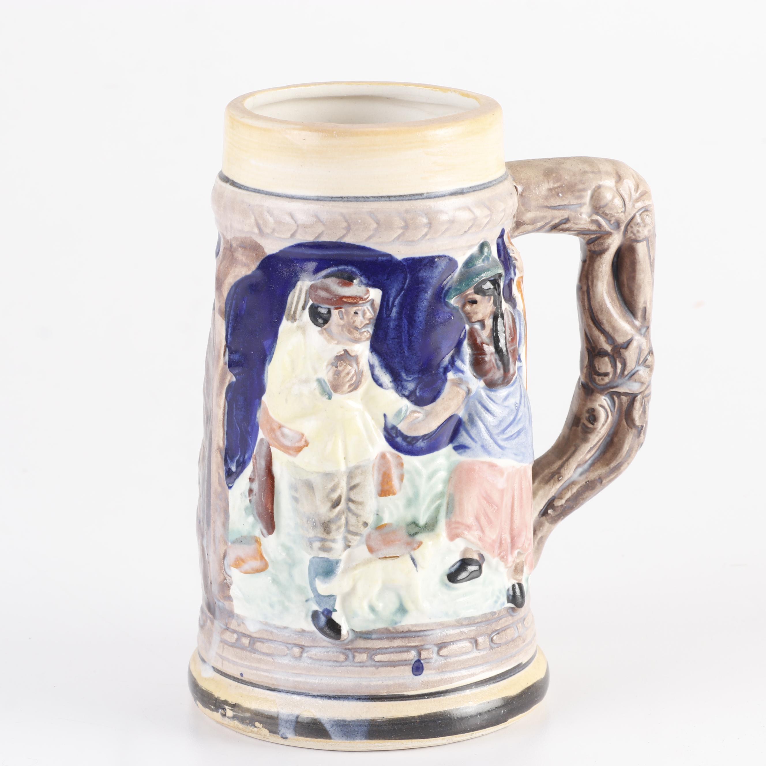 Ceramarte for Avon Assorted Ceramic Beer Steins, Three with Lids