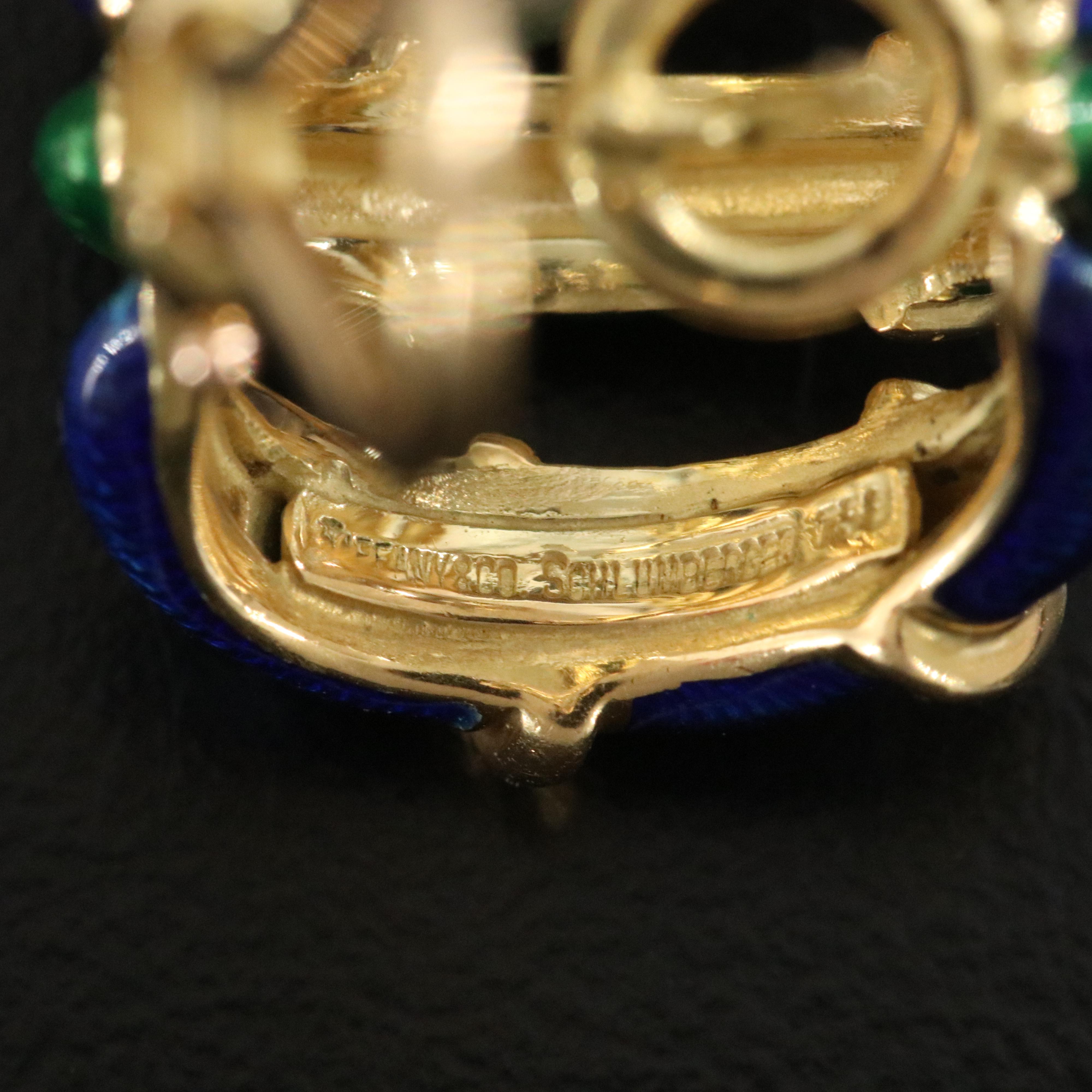 Jean Schlumberger for Tiffany & Co. 18K Paillonné Enamel Bamboo Earrings