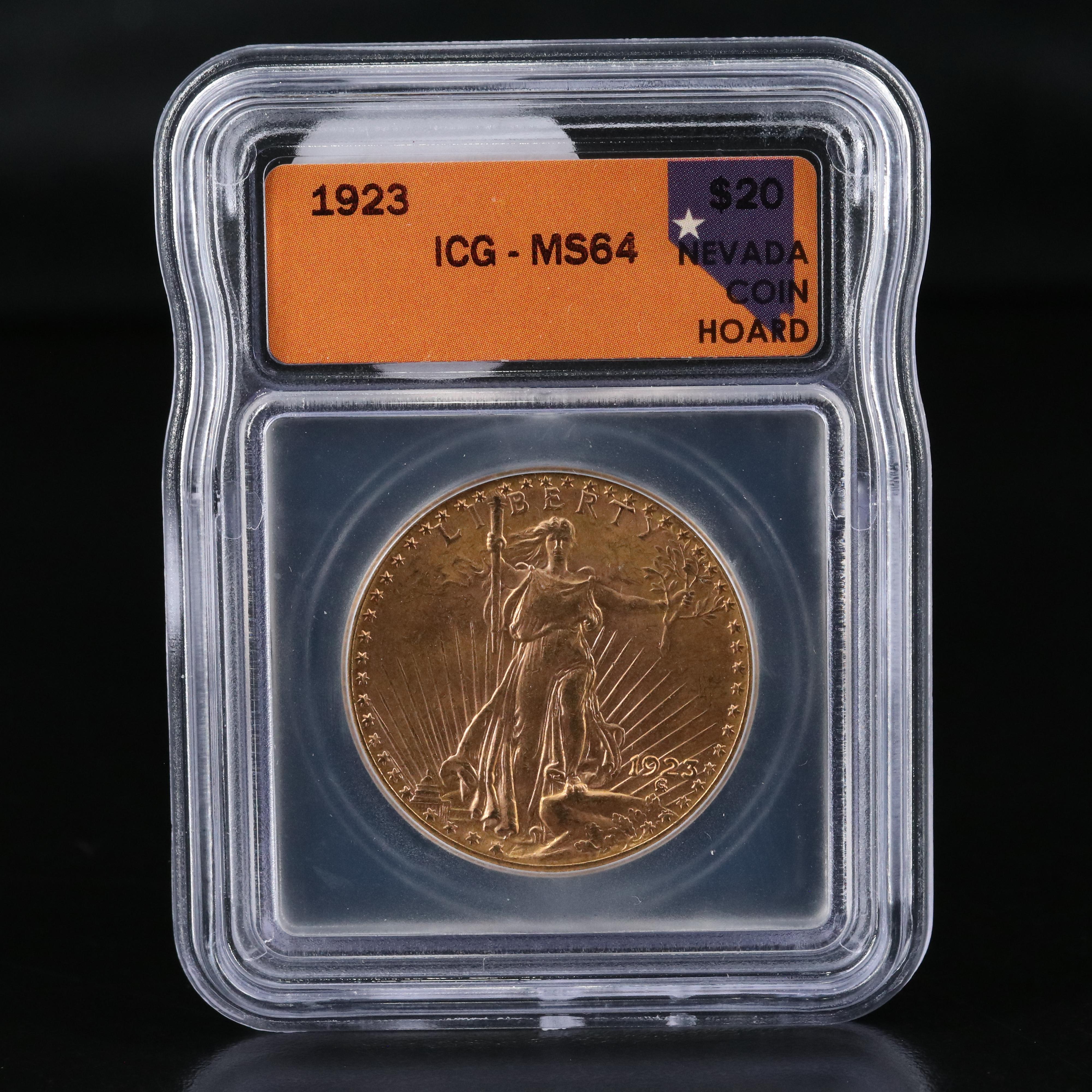 ICG Graded MS64 1923 Saint Gaudens $20 Gold Coin