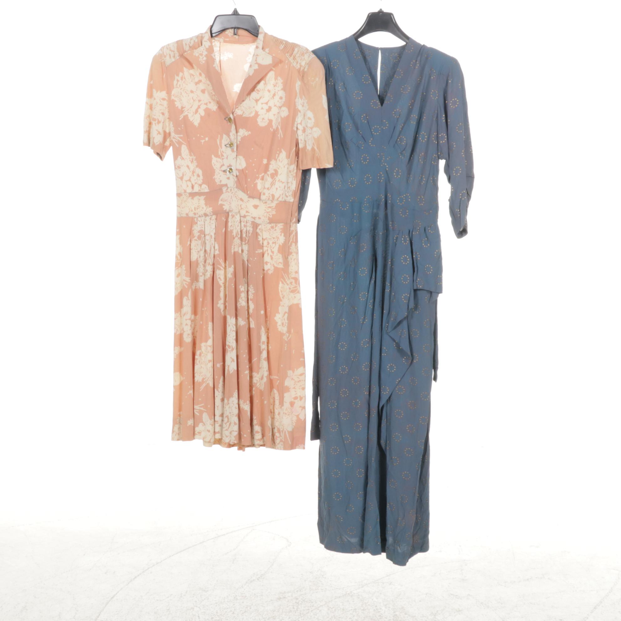 Striped Skirt Suit, Embellished Drop Waist Dress & More in 1940s Wardrobe Set